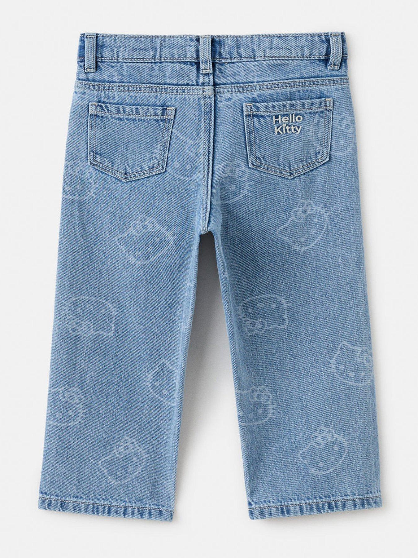 Image 3 of 6 of Mango Younger Girls Hello Kitty Regular Jeans - Blue