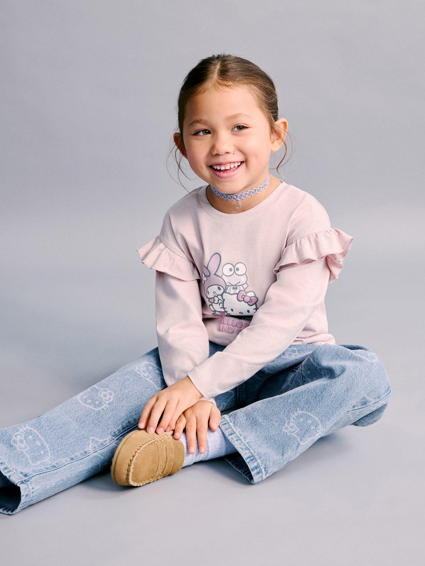 Image 6 of 6 of Mango Younger Girls Hello Kitty Regular Jeans - Blue