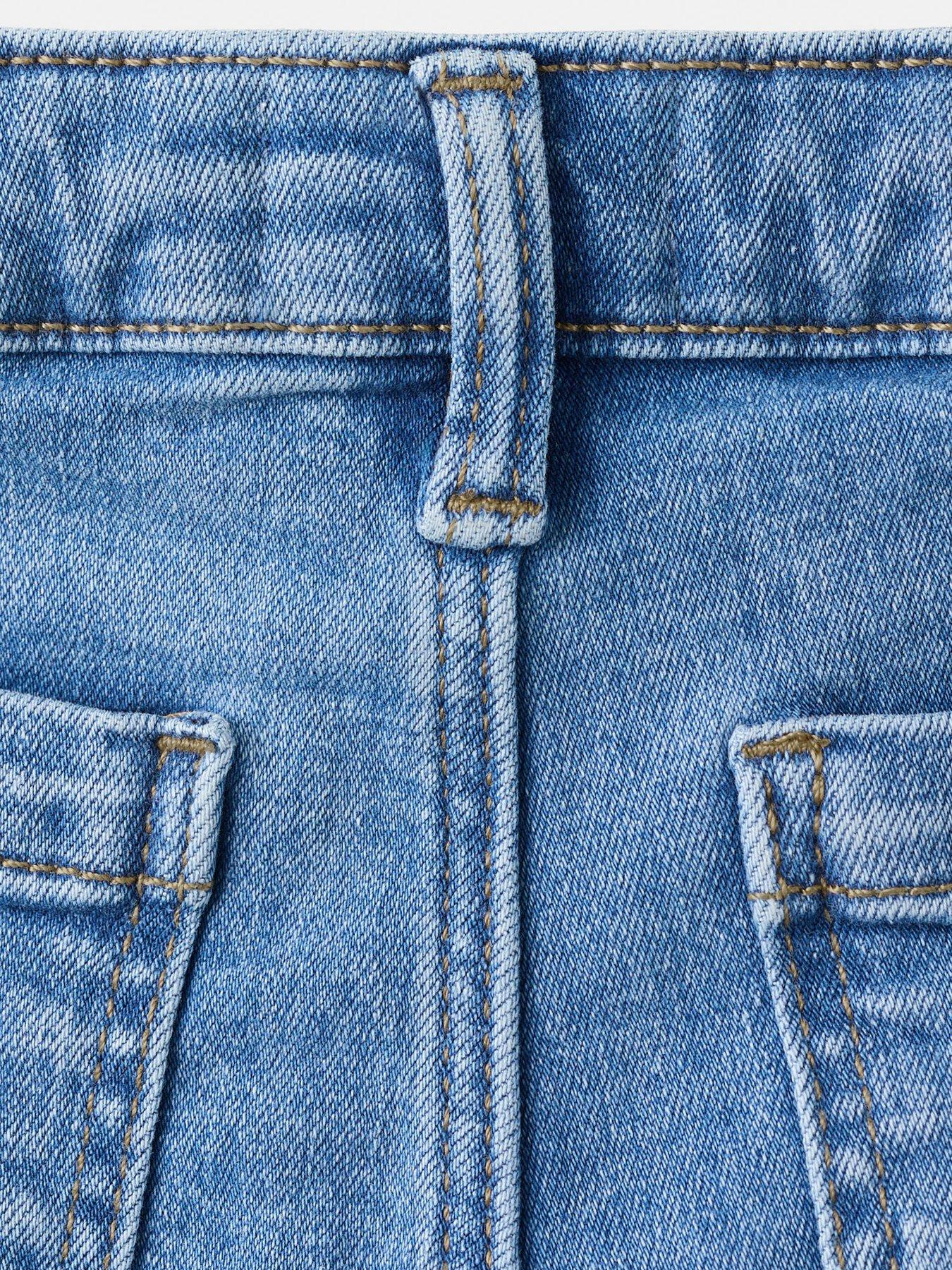 Image 3 of 4 of Mango Younger Girls Wideleg Seamless Jeans - Blue