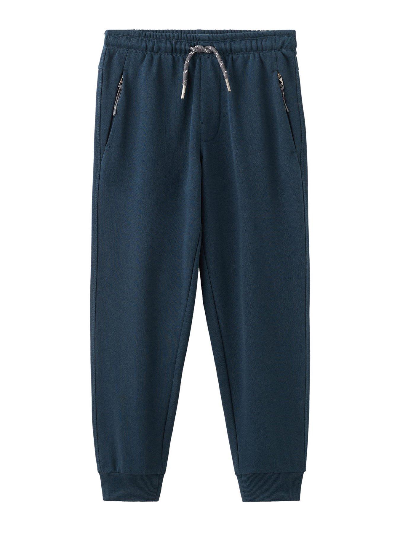 Mango Boys Cuffed Joggers With Zip Pockets, Navy, Size 7 Years