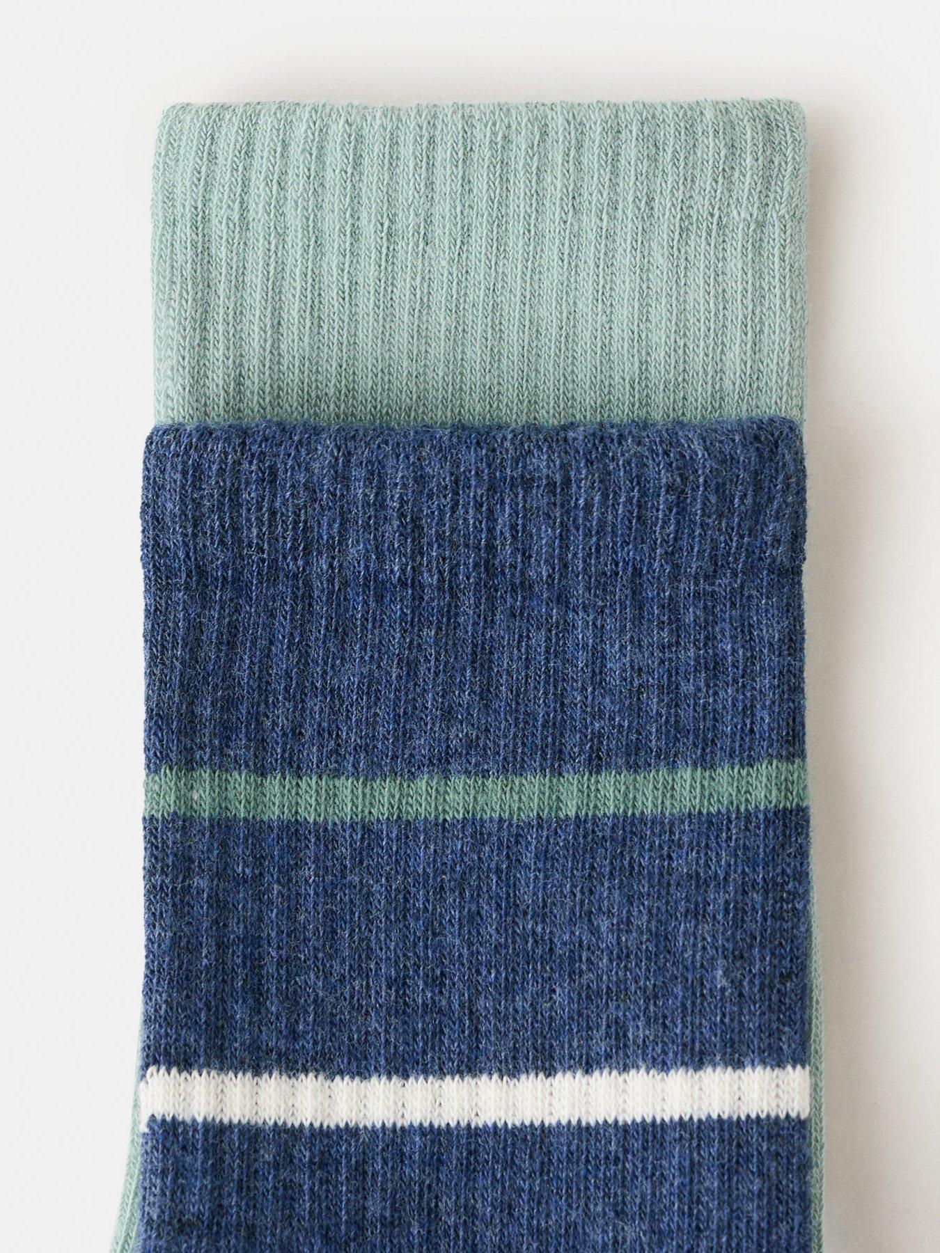 Image 3 of 3 of Mango Boys Ribbed Crew Socks - Aqua