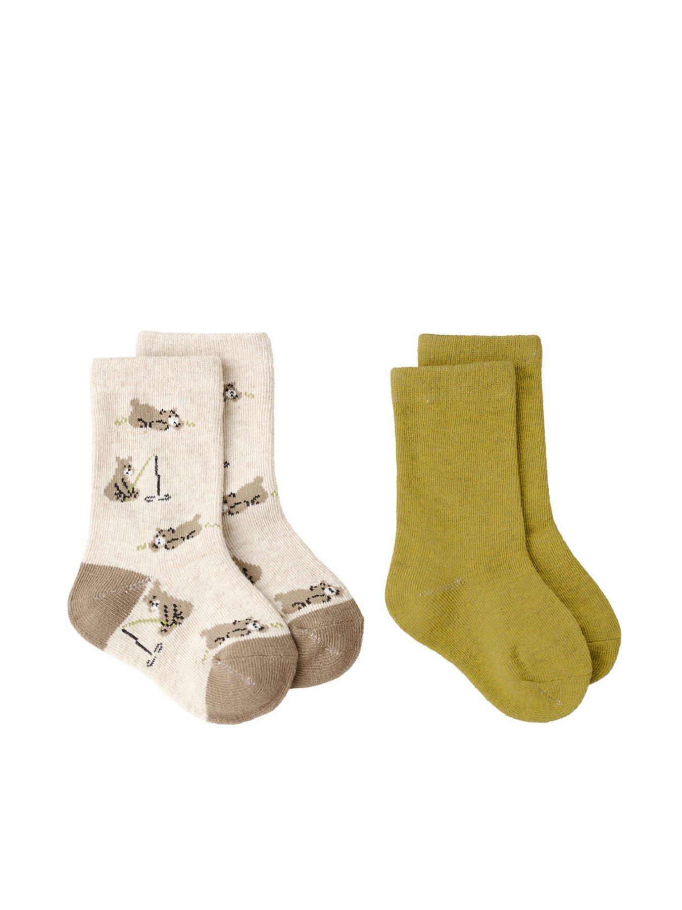 Mango Younger Boys 2 Pack Bear Socks - Bright Green
