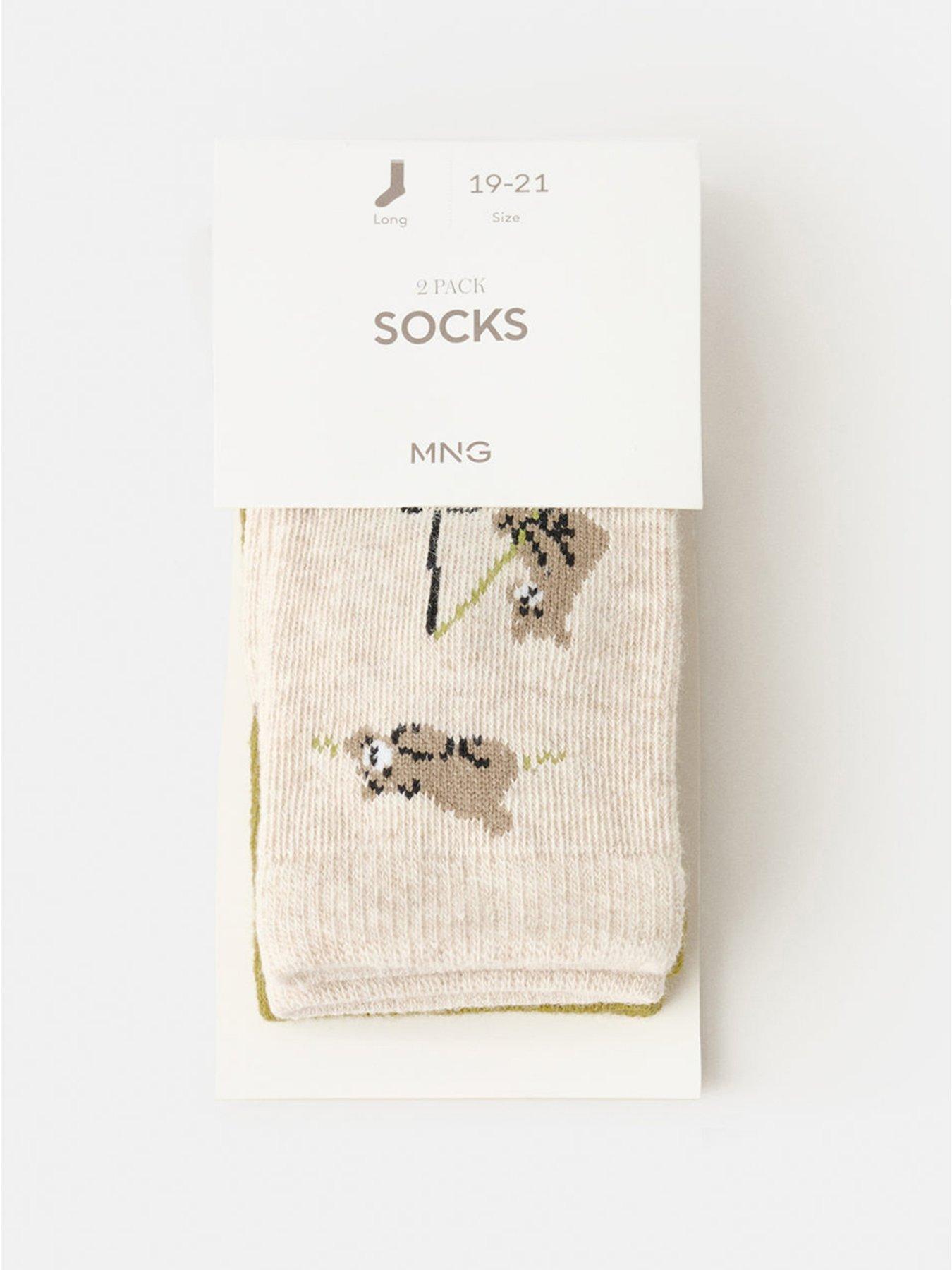 Image 4 of 4 of Mango Younger Boys 2 Pack Bear Socks - Bright Green