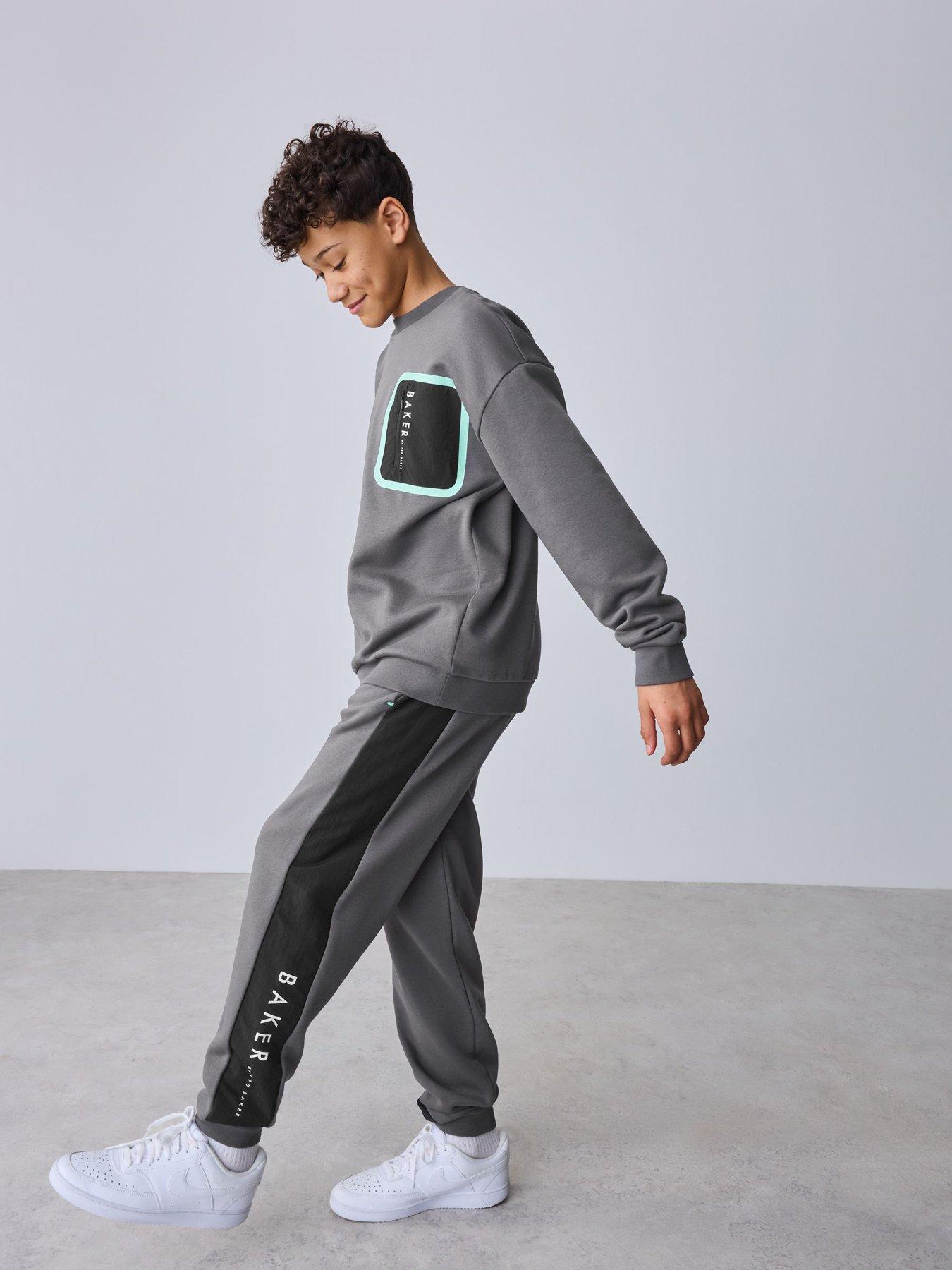 Image 3 of 7 of Ted Baker Boys Long Sleeve Sweatshirt &amp; Joggers Set - Grey
