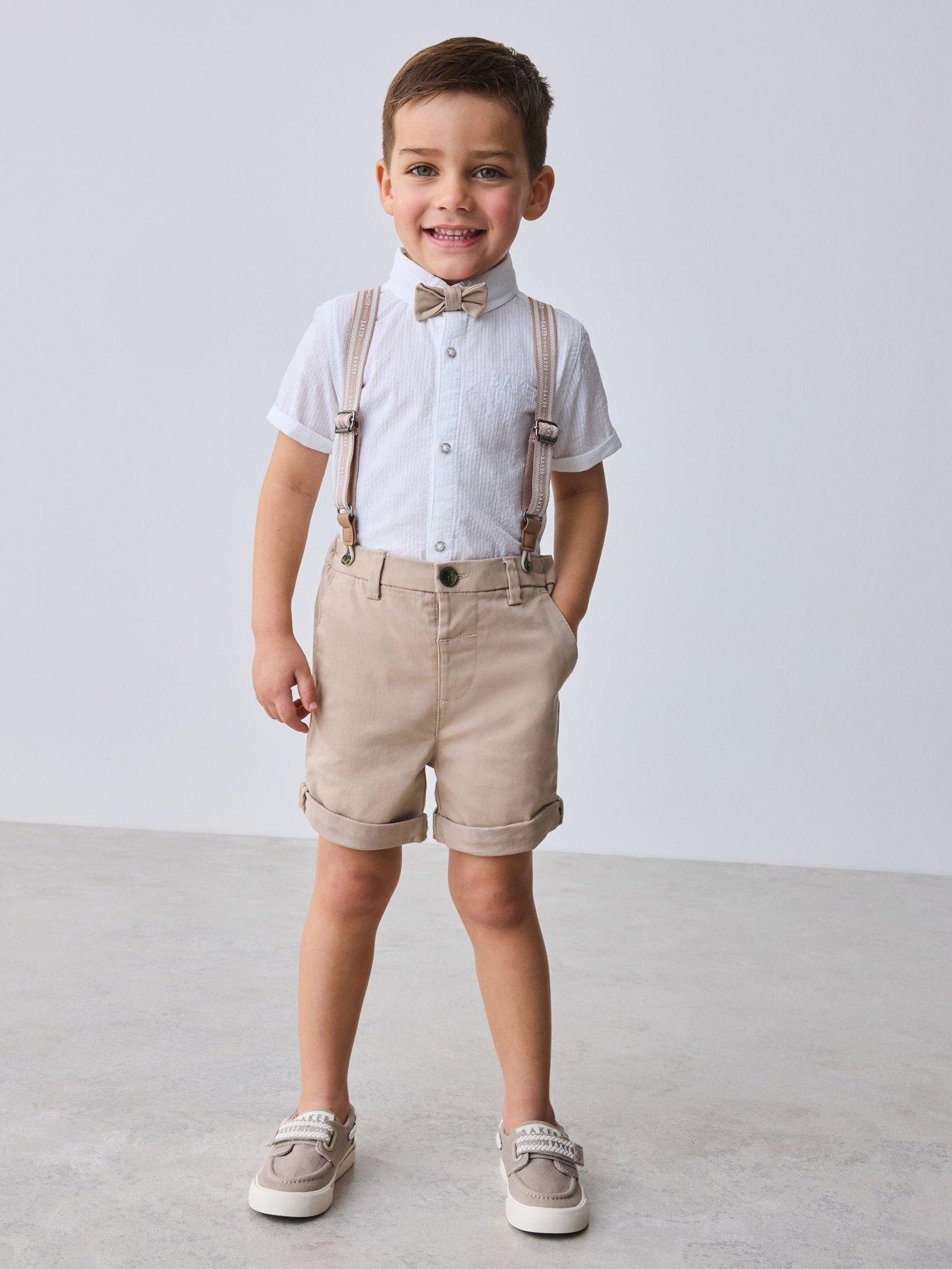 Ted Baker Younger Boys Brace Shirt Short Set - Beige