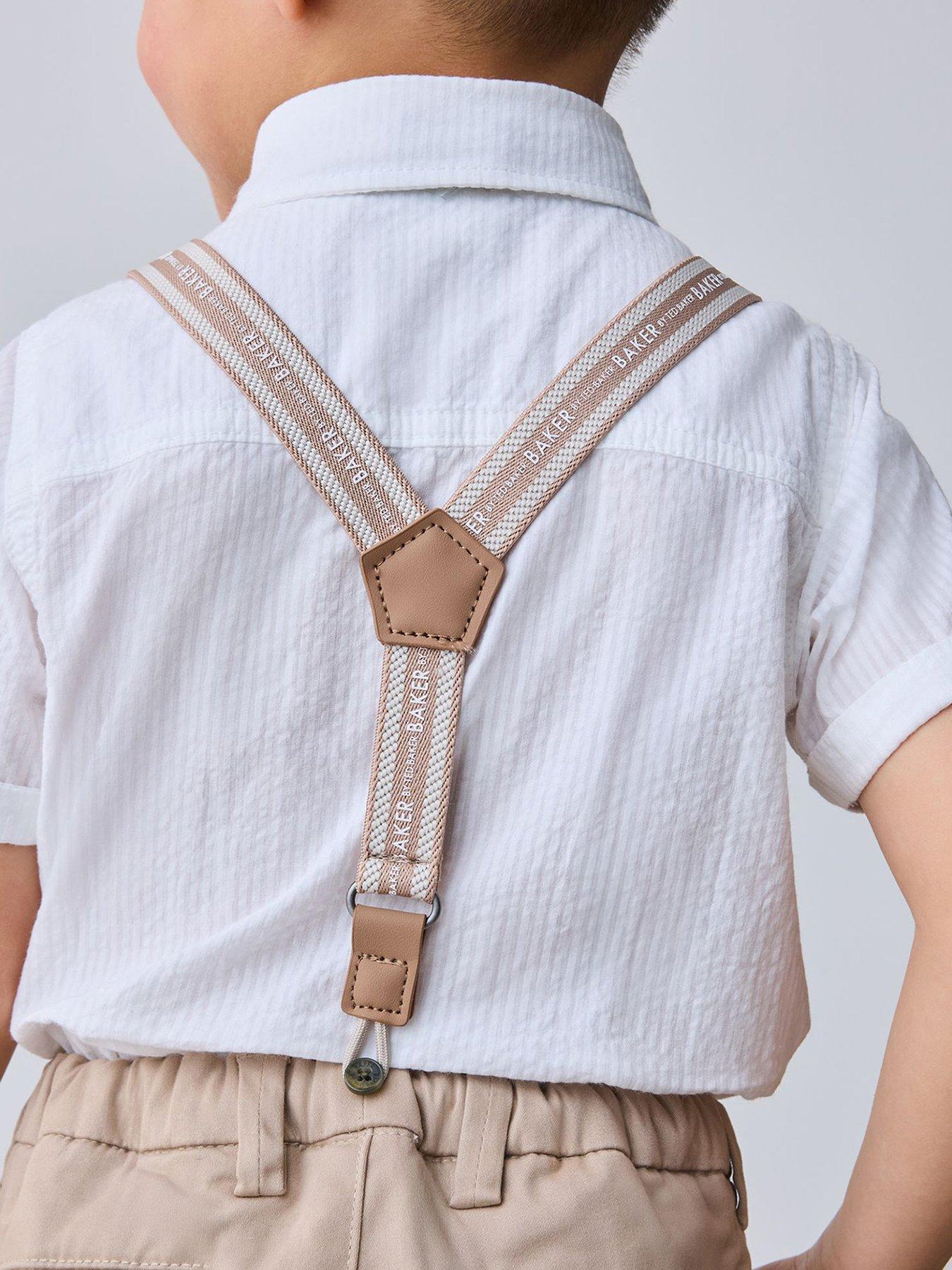 Image 3 of 6 of Ted Baker Younger Boys Brace Shirt Short Set - Beige