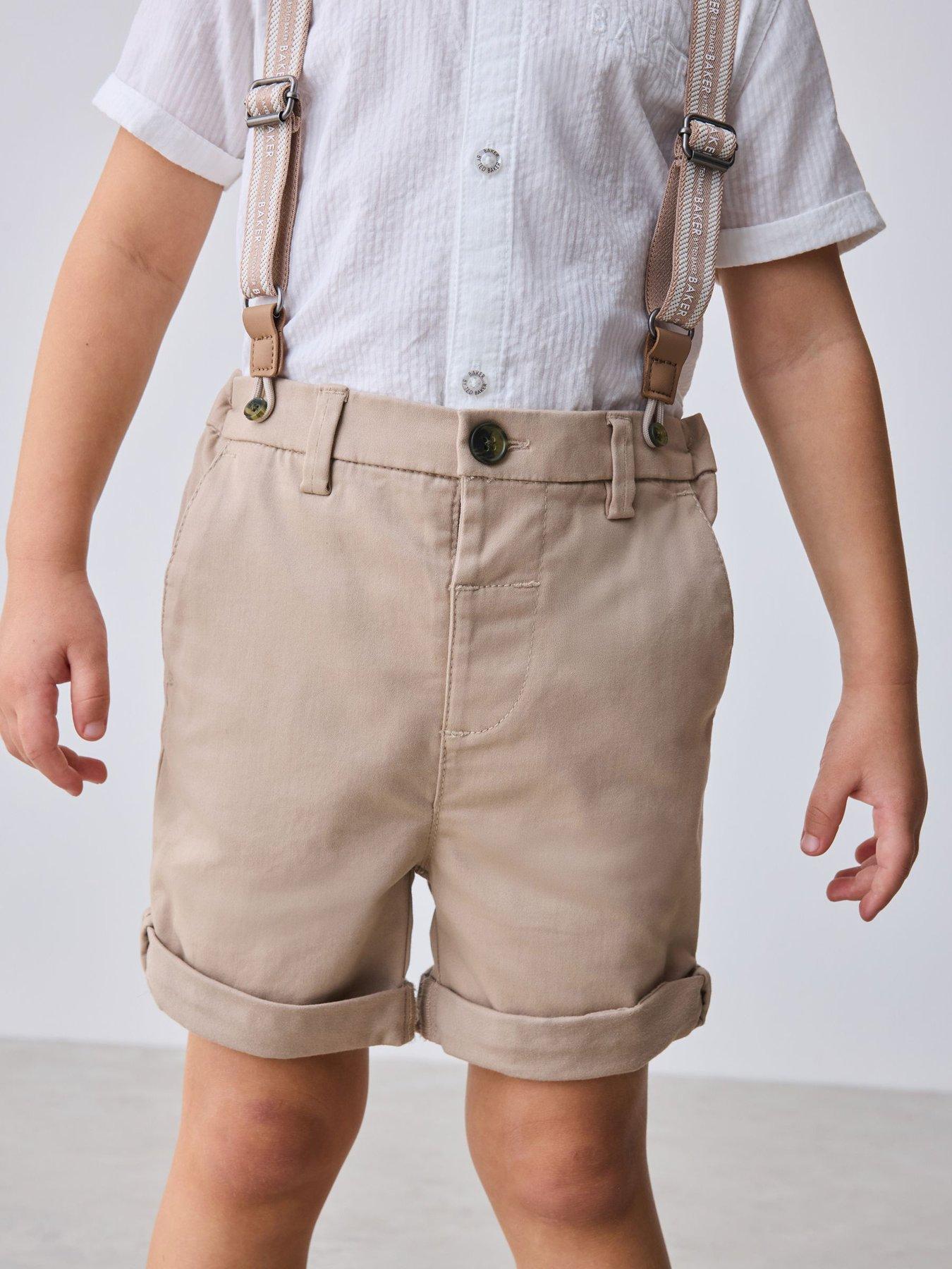 Image 4 of 6 of Ted Baker Younger Boys Brace Shirt Short Set - Beige