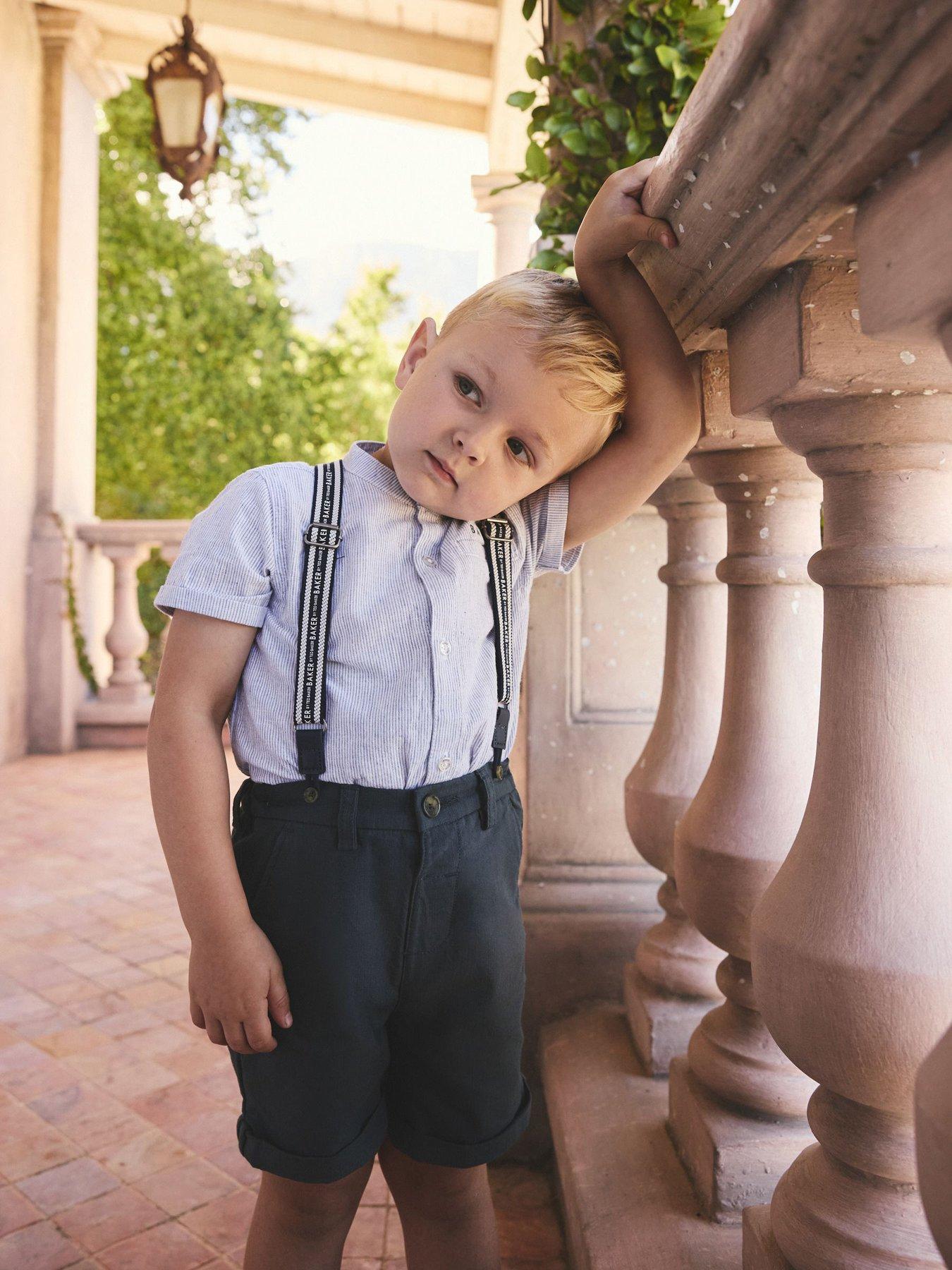 Ted Baker Younger Boys Braces, Shirt and Short Set - Blue