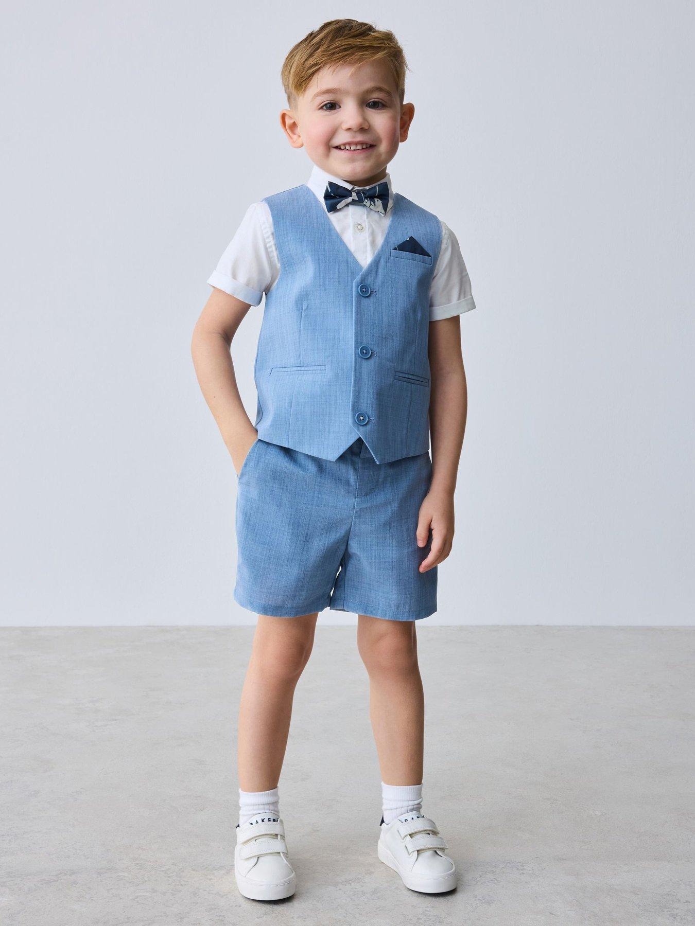 Ted Baker Boys Short Sleeved Waistcoat Set - Blue