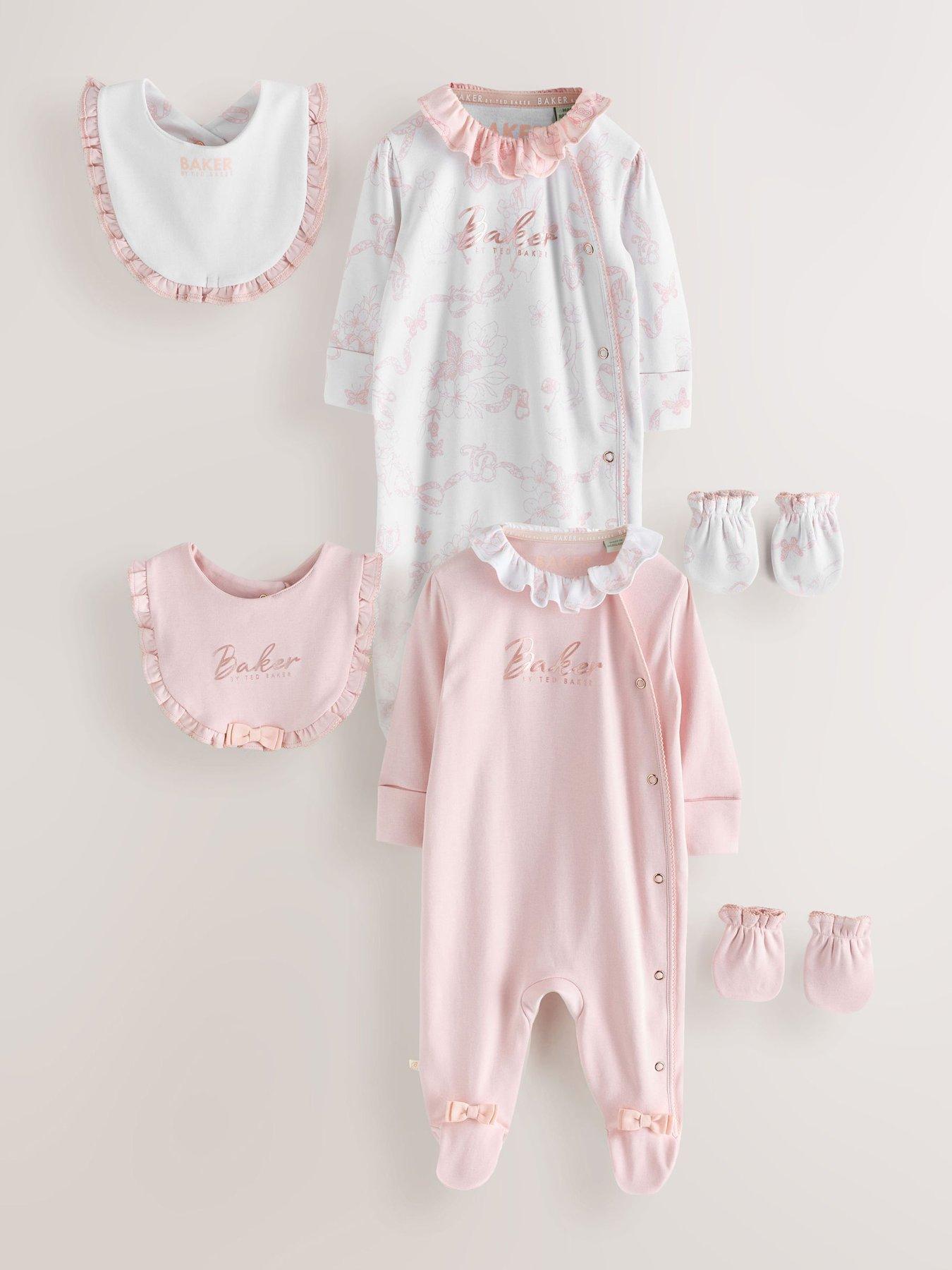 Ted Baker Baby Girls 2 Pack Gift Sleepsuits, Multi, Size 6-9 Months