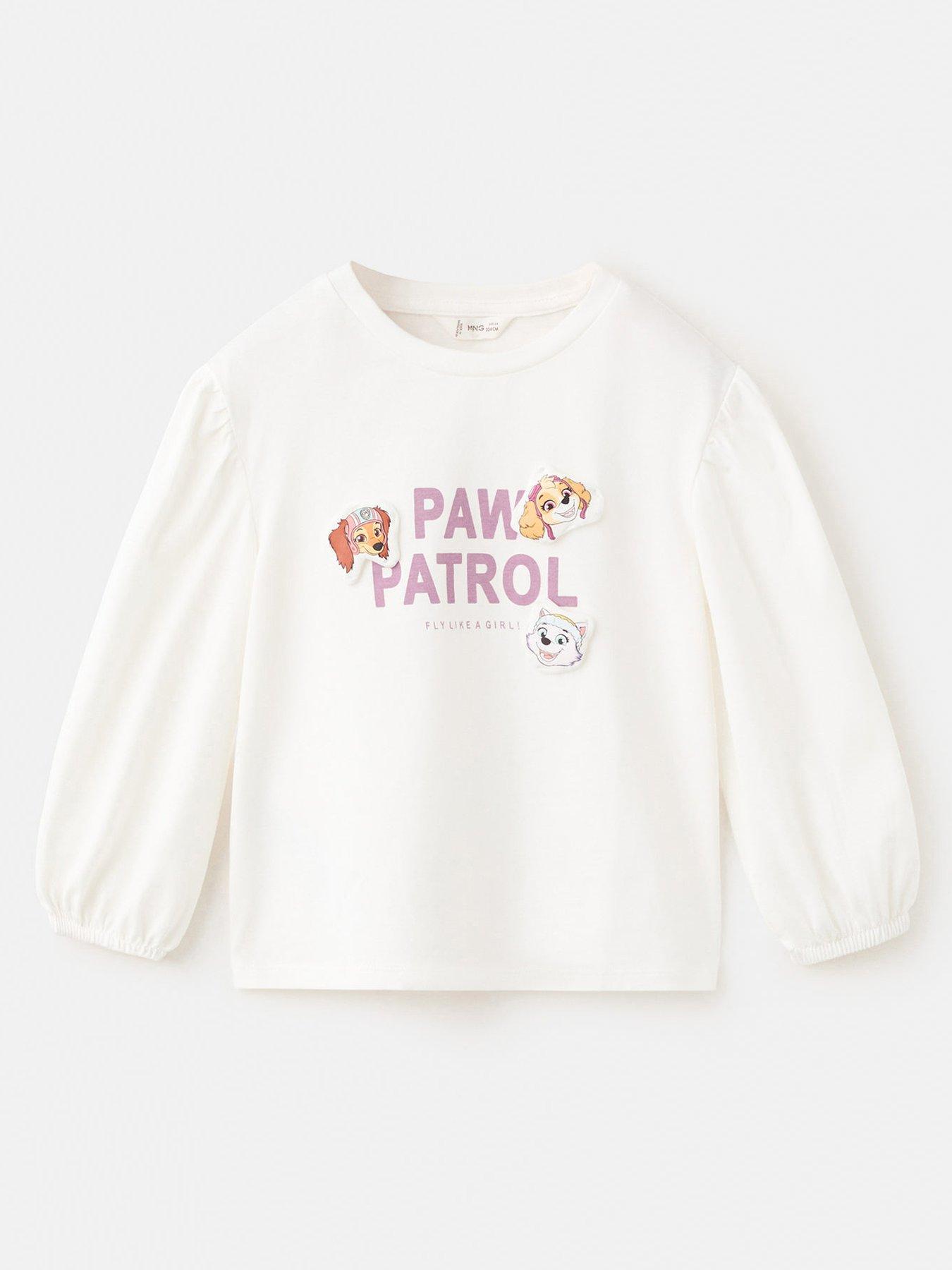 Mango Younger Girls Paw Patrol Long Sleeve T-Shirt - Light Cream