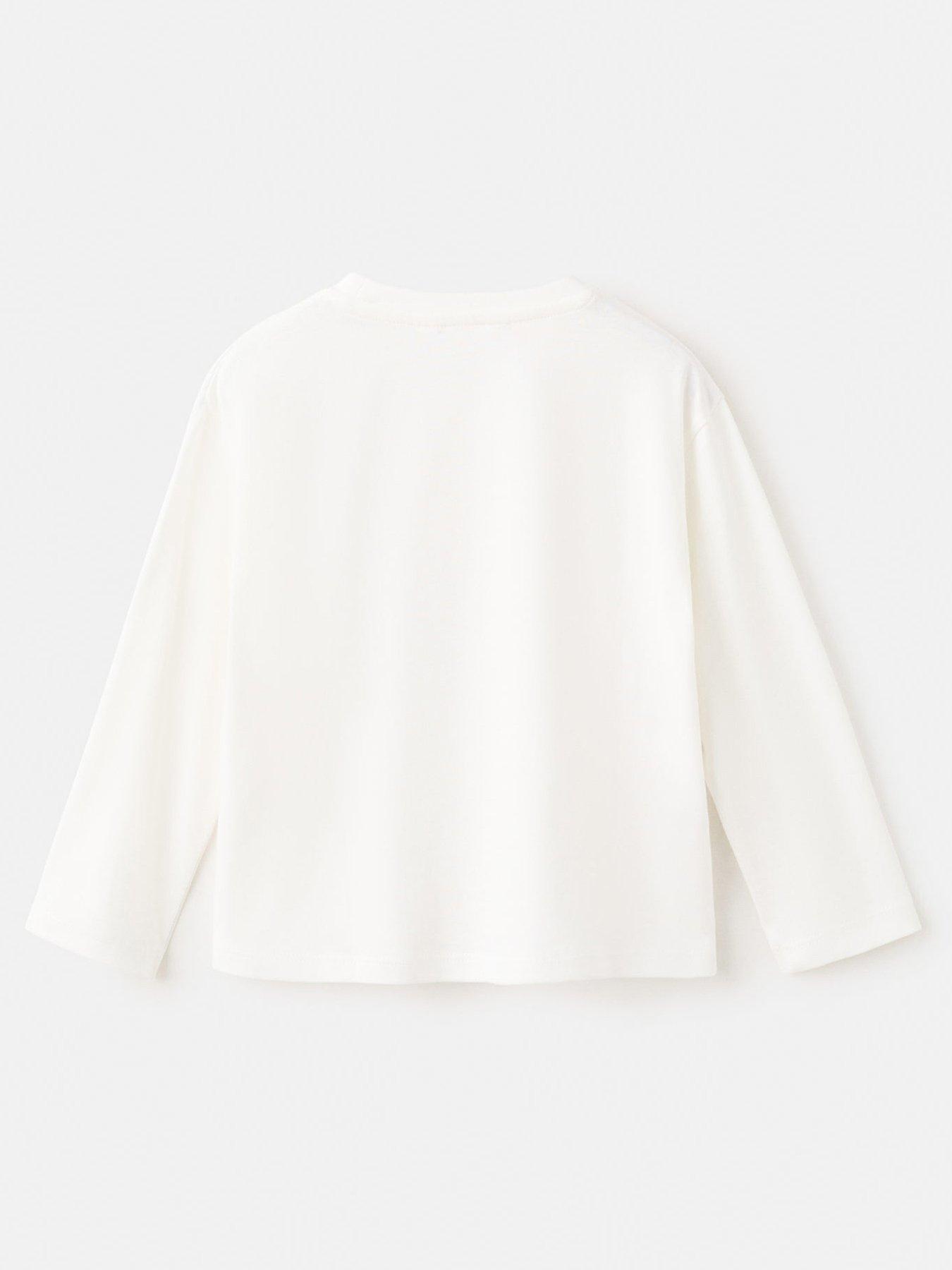 Image 2 of 3 of Mango Younger Girls Brunch Club Long Sleeve T-Shirt - Light Cream