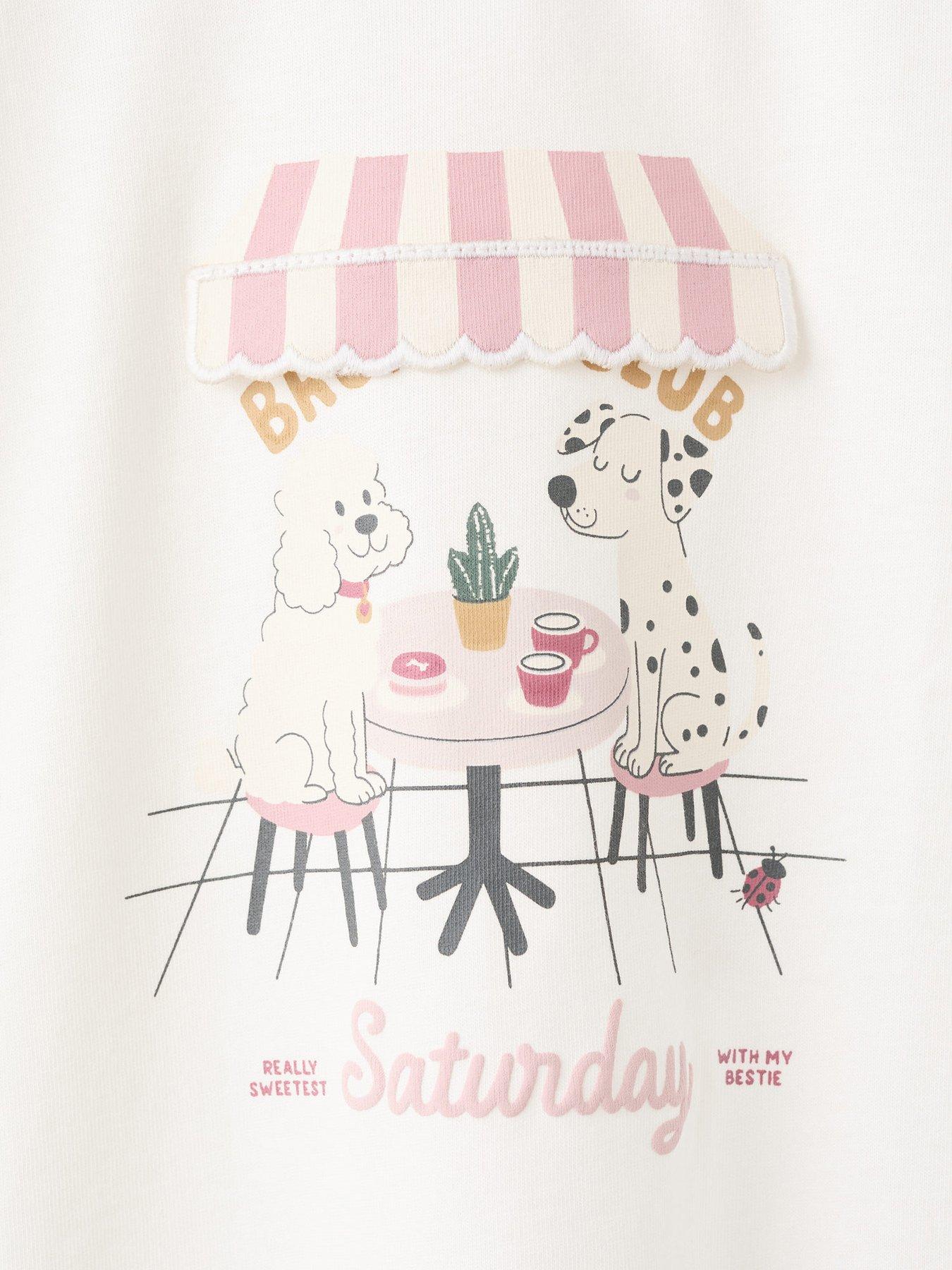 Image 3 of 3 of Mango Younger Girls Brunch Club Long Sleeve T-Shirt - Light Cream