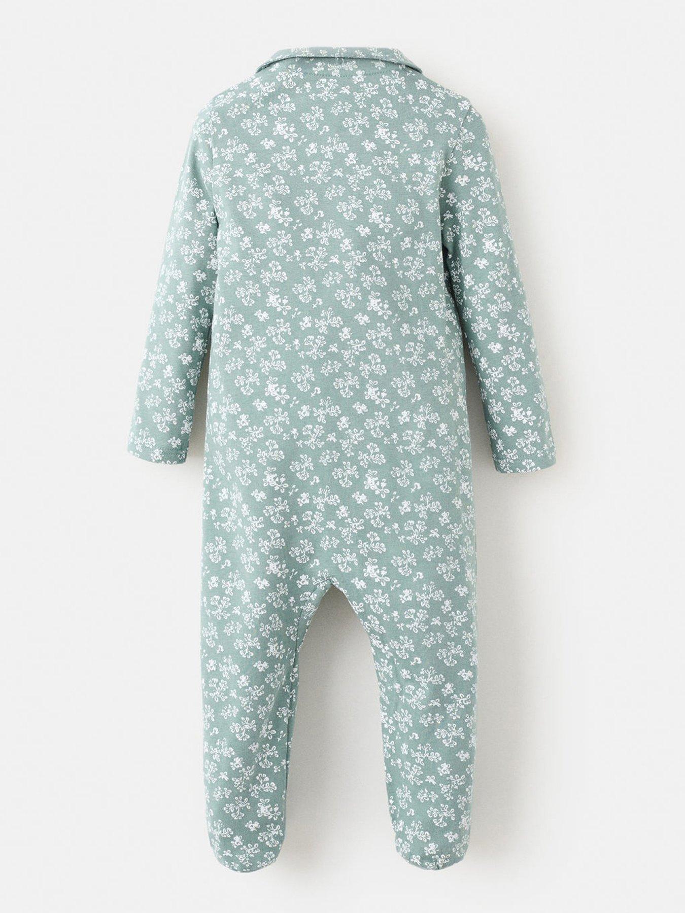 Image 2 of 4 of Mango Baby Girls Printed Sleepsuit - Green