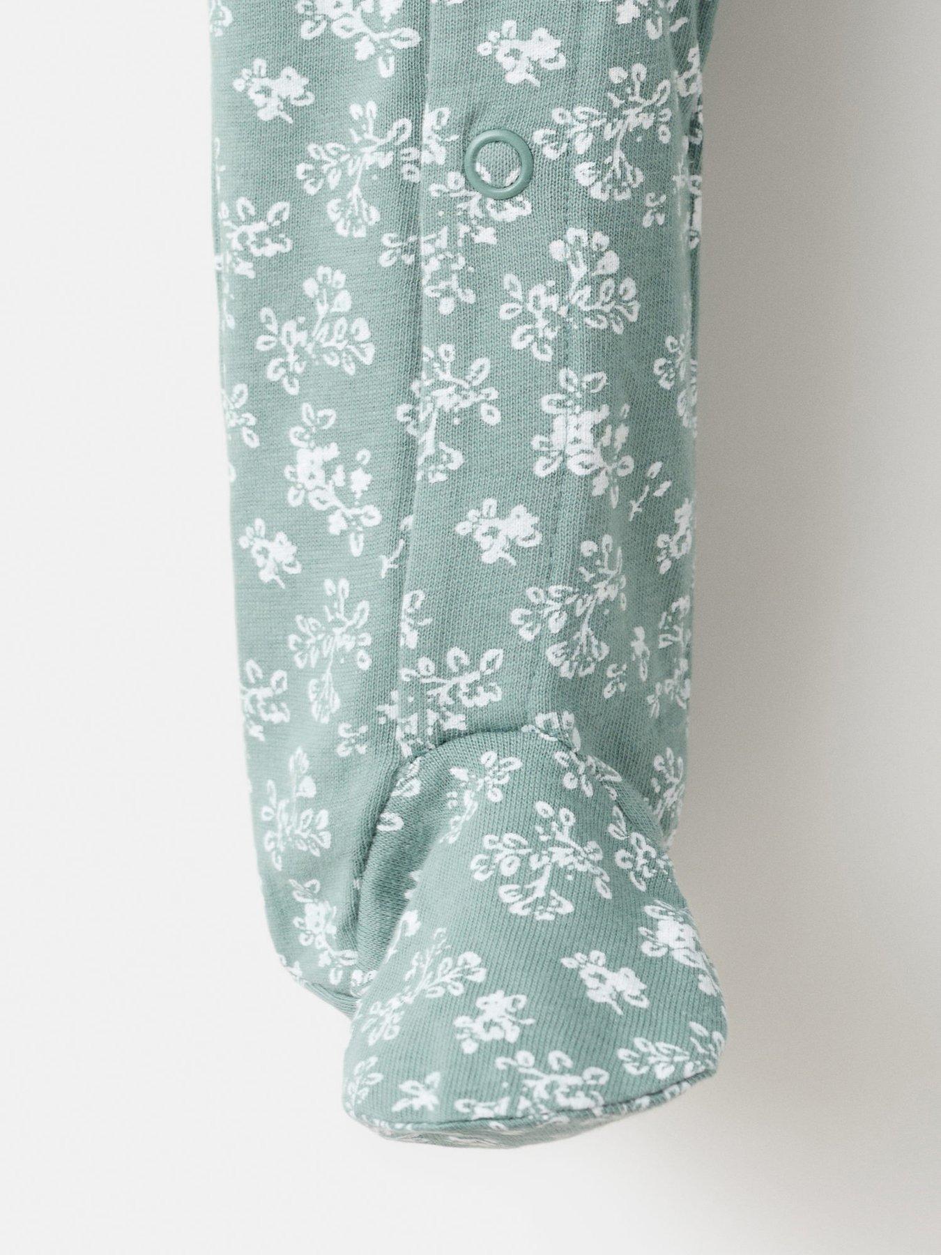 Image 3 of 4 of Mango Baby Girls Printed Sleepsuit - Green
