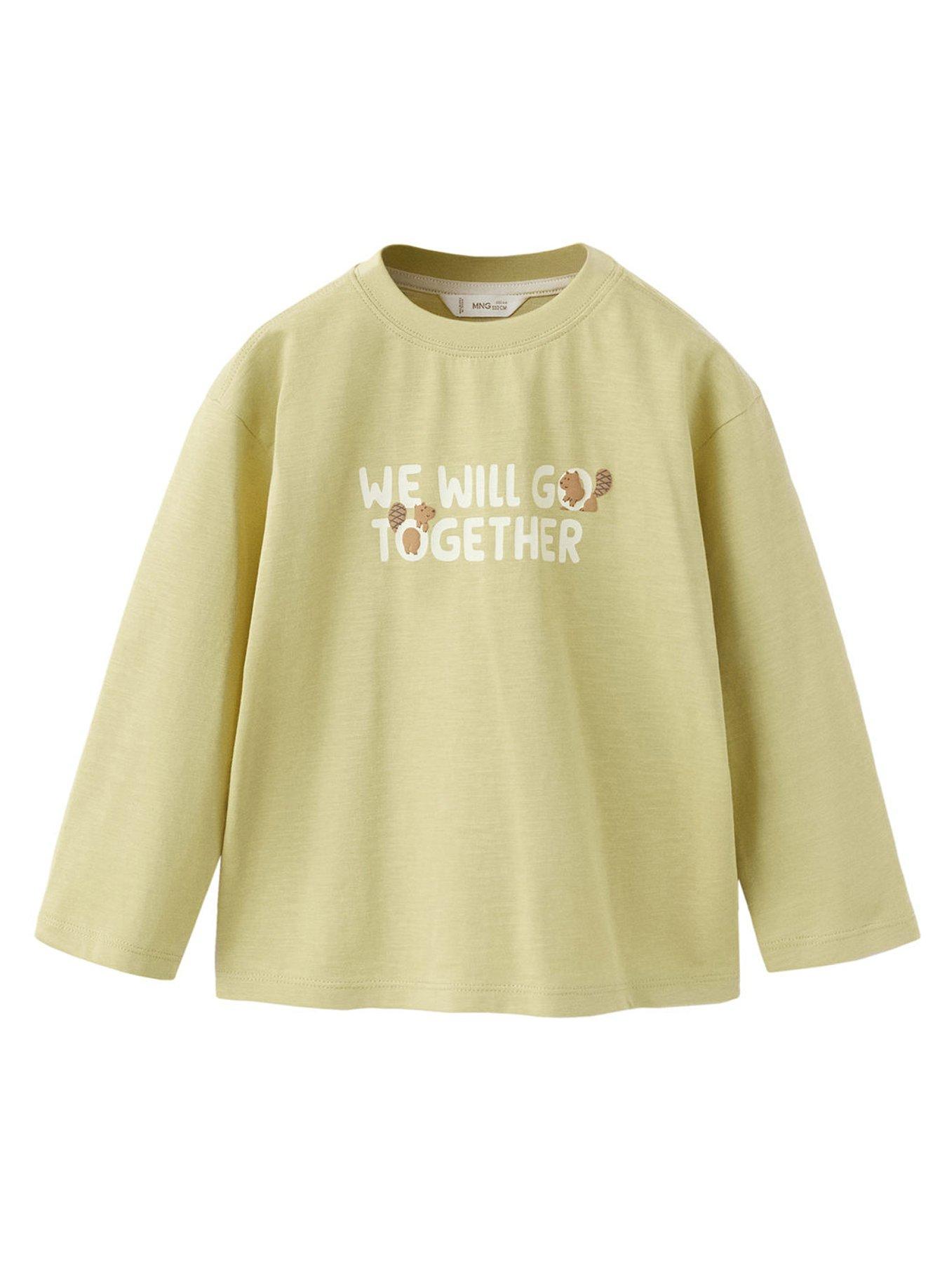 Mango Younger Boys Animal Graphic Long Sleeve T-shirt - Bright Green