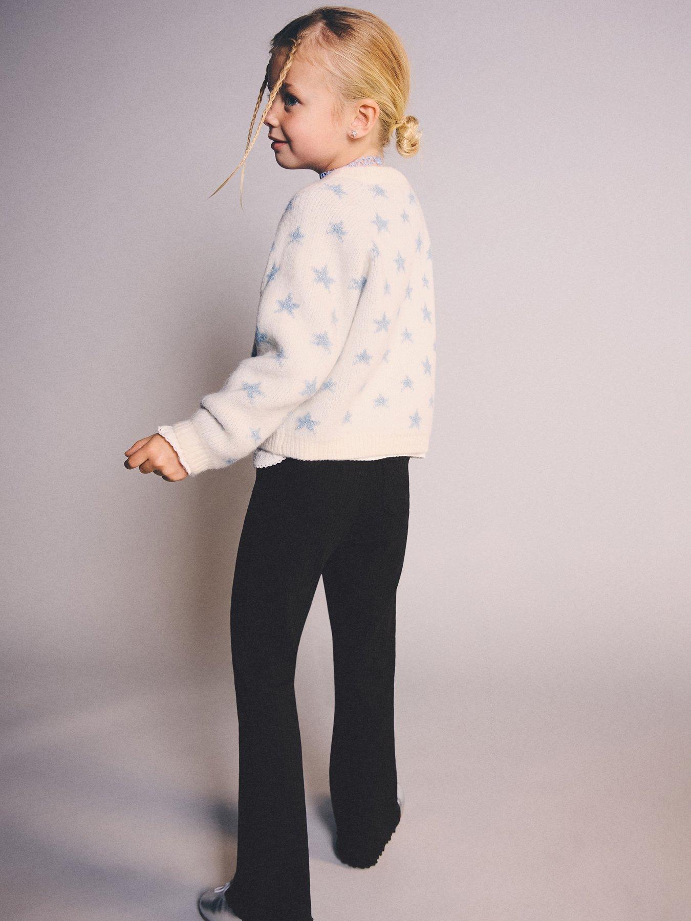 Mango Younger Girls Frill Hem Ribbed Legging - Black
