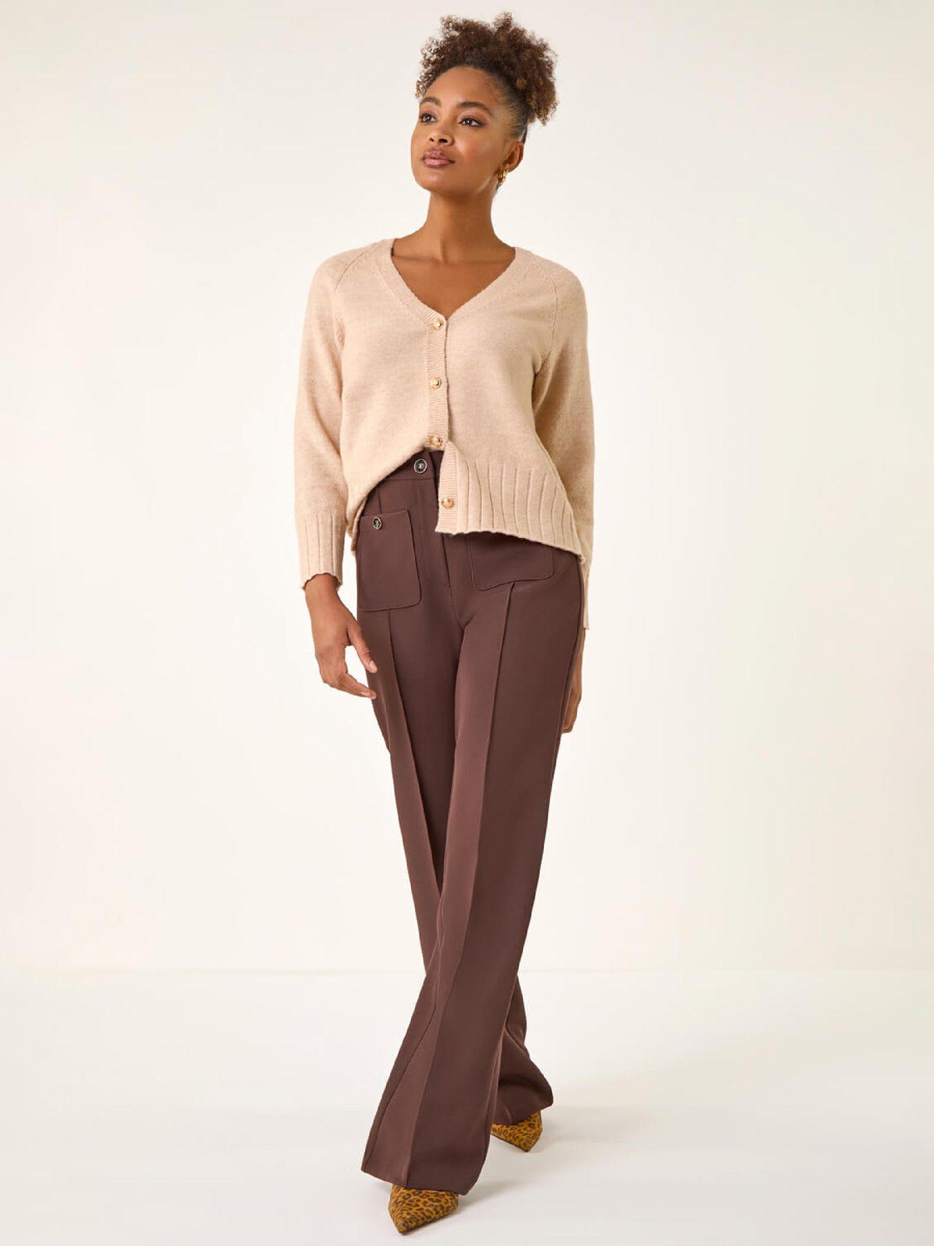 Image 3 of 5 of Roman Pocket Button Smart Stretch Trousers - Chocolate