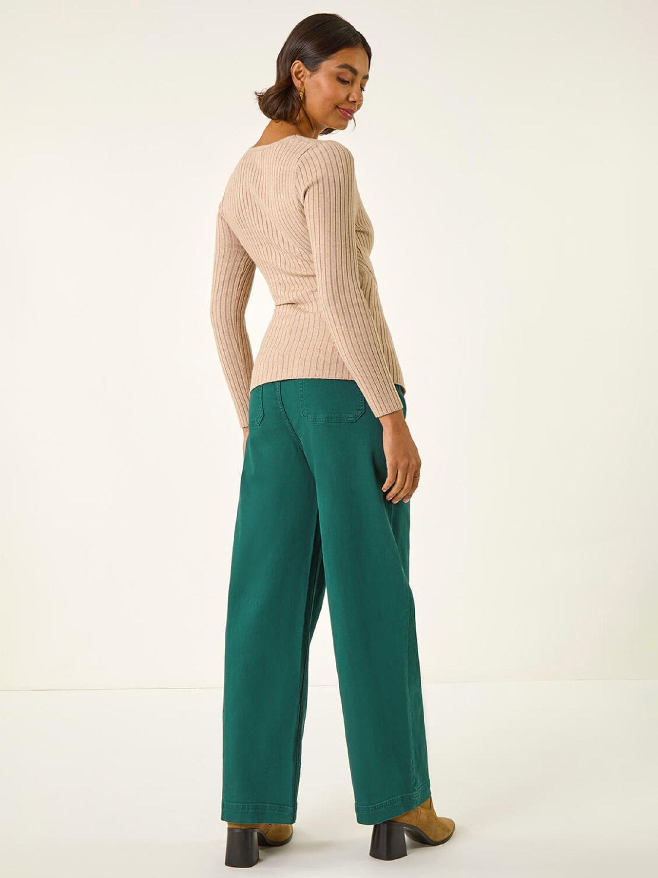 Image 2 of 5 of Roman Wrap Front Ribbed Knit Top - Stone