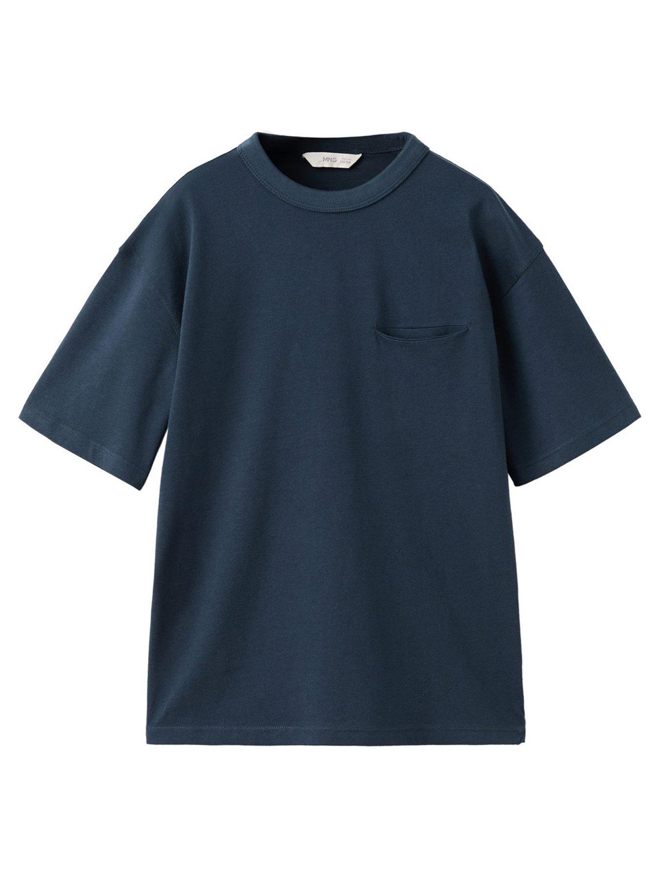 Mango Boys Basic Pocket Short Sleeve T-shirt - Navy