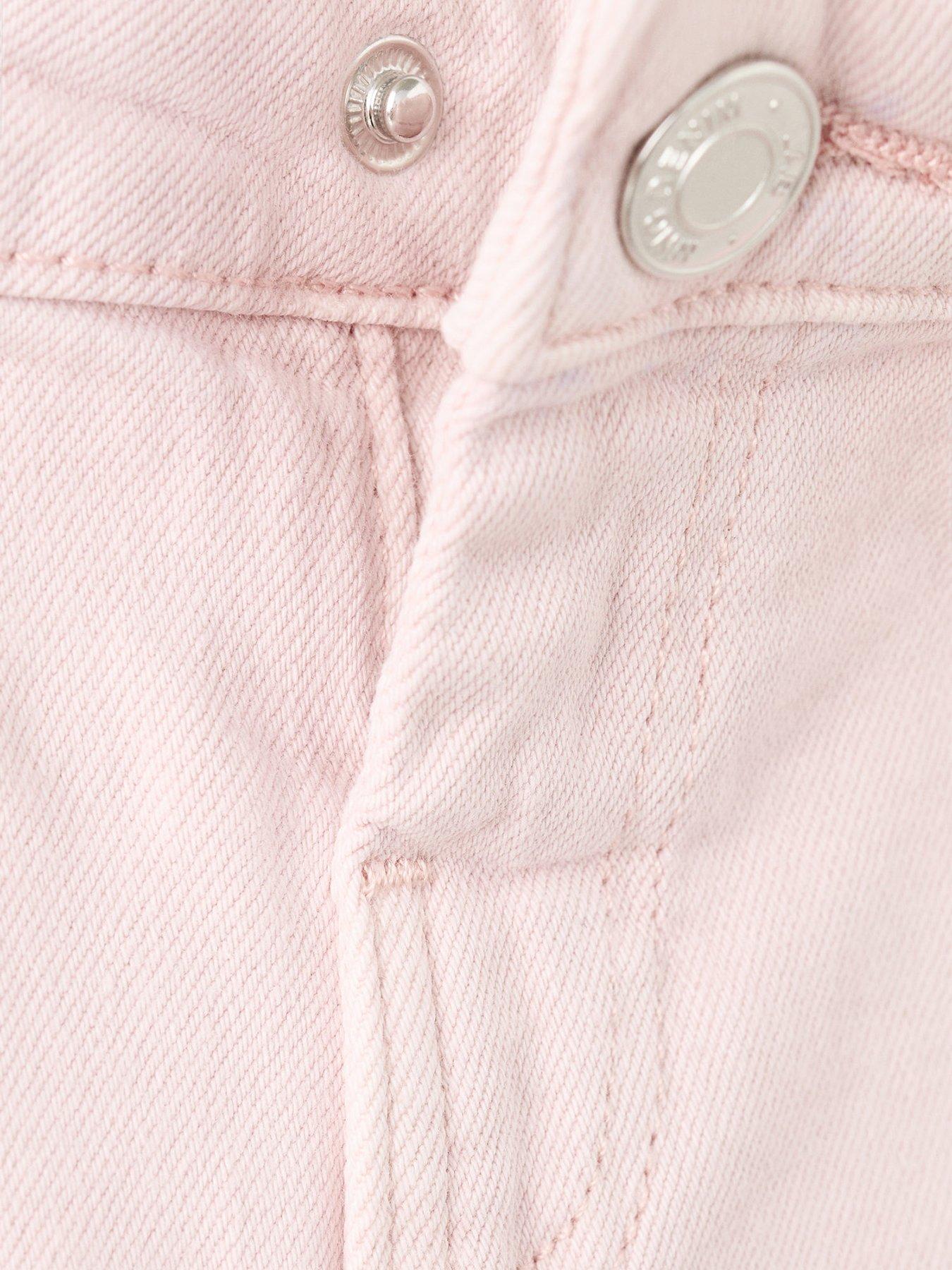 Image 3 of 4 of Mango Younger Girls Star Patch Wide Leg Jeans - Pink