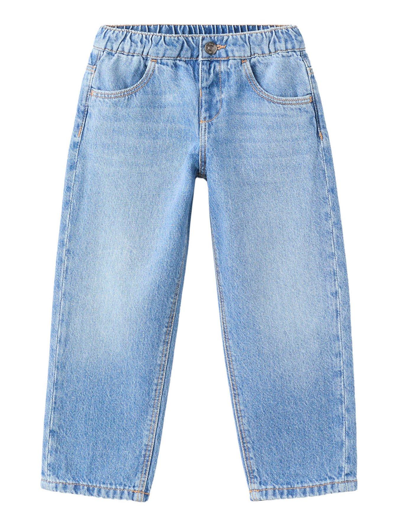 Mango Younger Boys Elastic Waistband Jeans - Blue