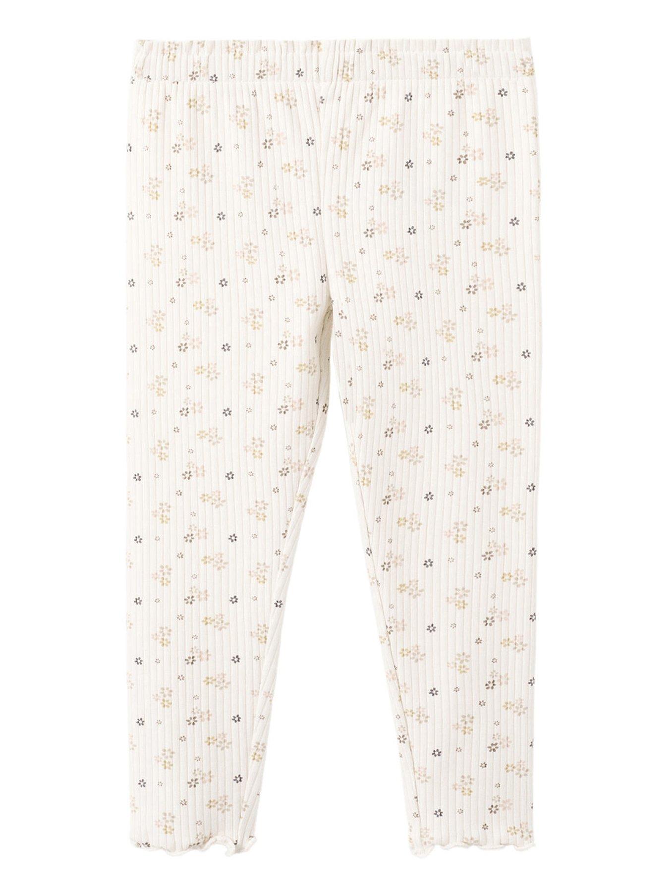 Mango Younger Girls Daisy Print Leggings, Cream, Size Age: 18-24 Months