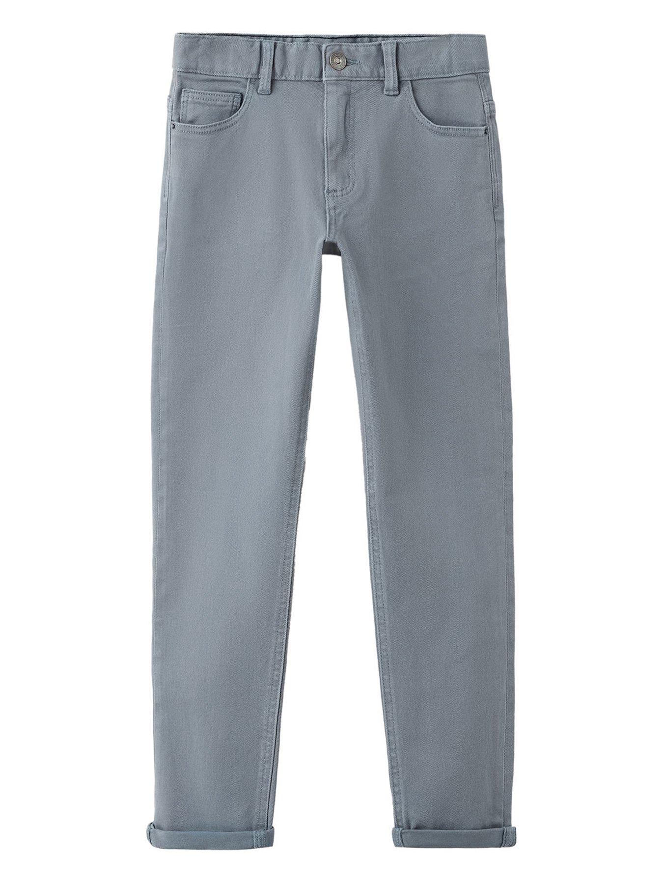 Mango Boys Twill Straight Fit Trousers - Blue