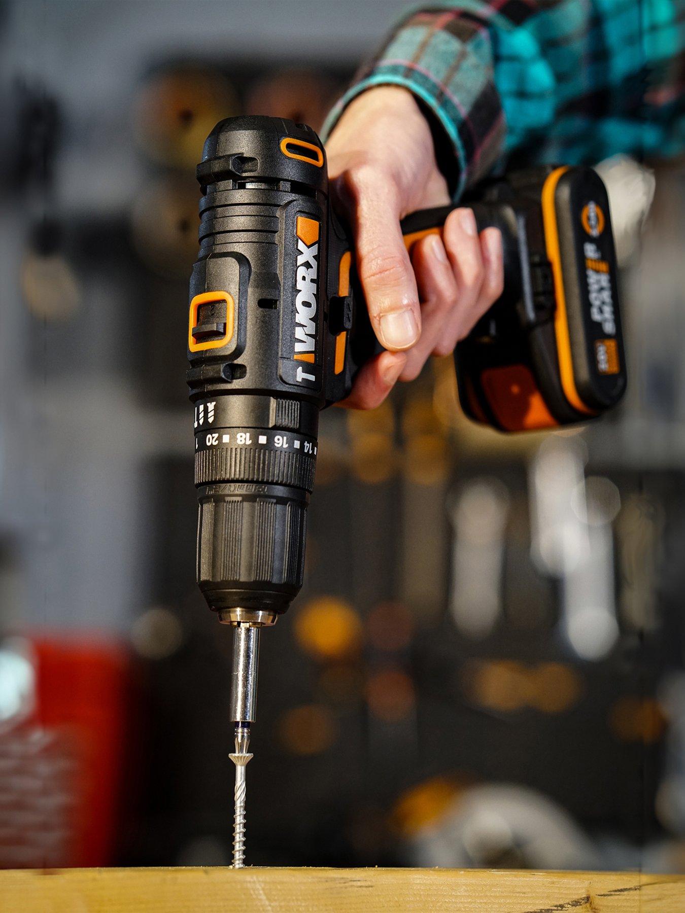 Image 4 of 7 of Worx 20V PowerShare 50Nm Cordless Hammer Drill with x2 2.0Ah Battery &amp; 51pc Bit Kit