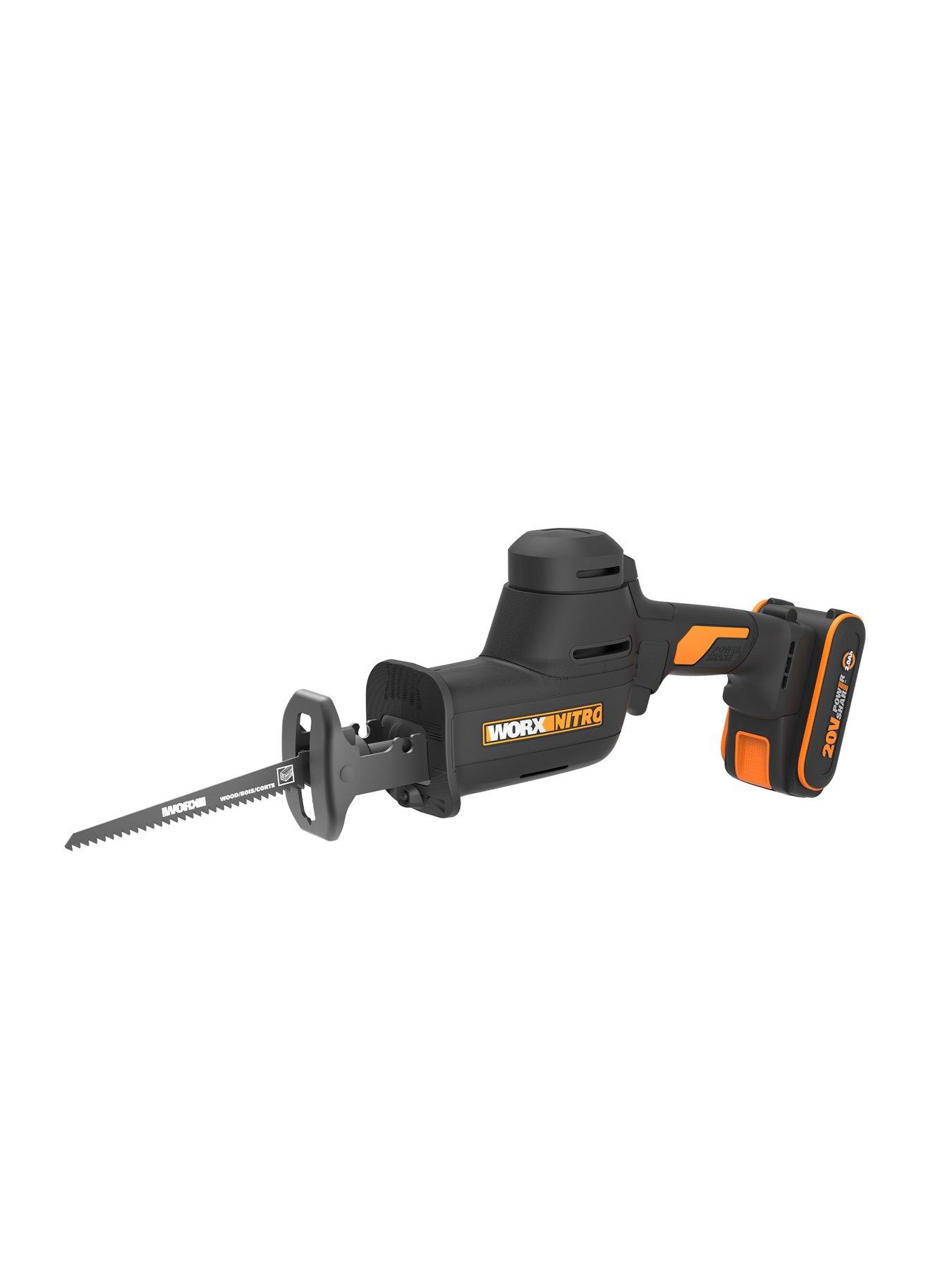 Image 3 of 7 of Worx 20V PowerShare 26mm Cordless Brushless Reciprocating Saw with x1 2.0Ah Battery &amp; Charger
