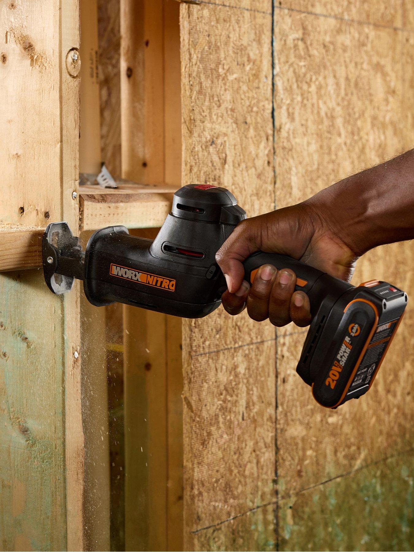 Image 5 of 7 of Worx 20V PowerShare 26mm Cordless Brushless Reciprocating Saw with x1 2.0Ah Battery &amp; Charger