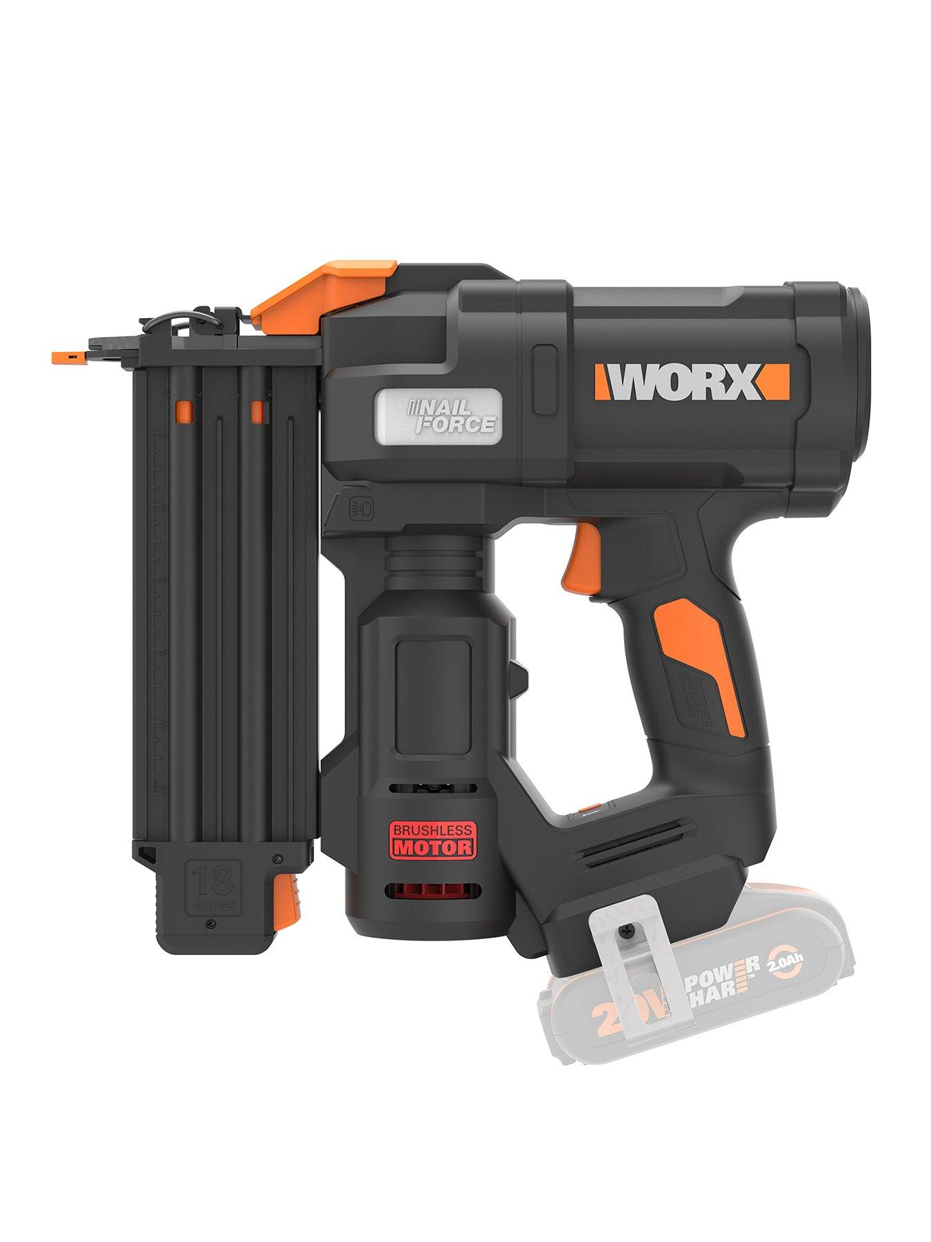 Worx 20V PowerShare Cordless Brushless 18Ga/1.2mm Brad Nailer - Tool Only