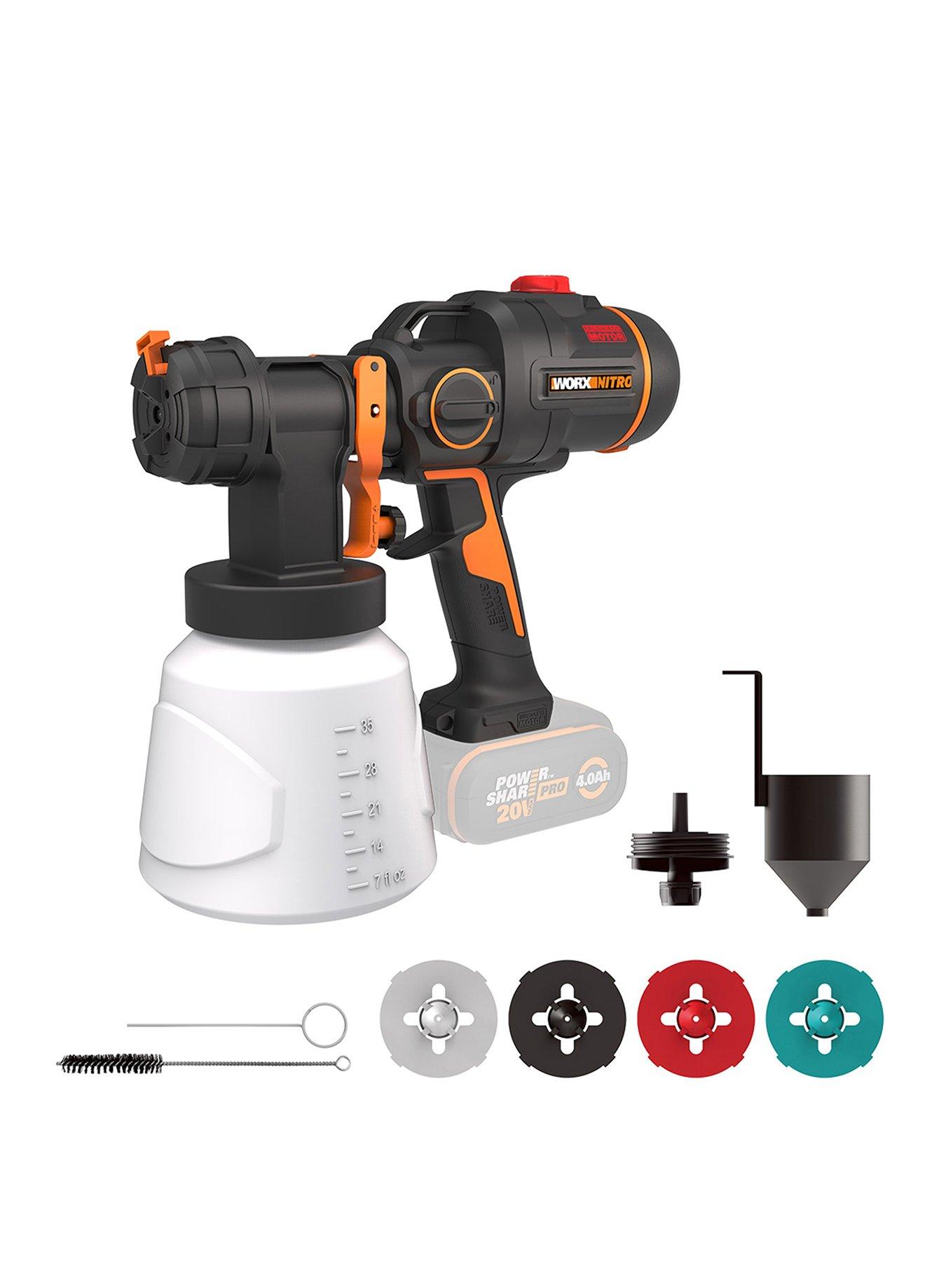 Worx 20V PowerShare Cordless HVLP Paint Sprayer Nitro Brushless Motor - Tool Only