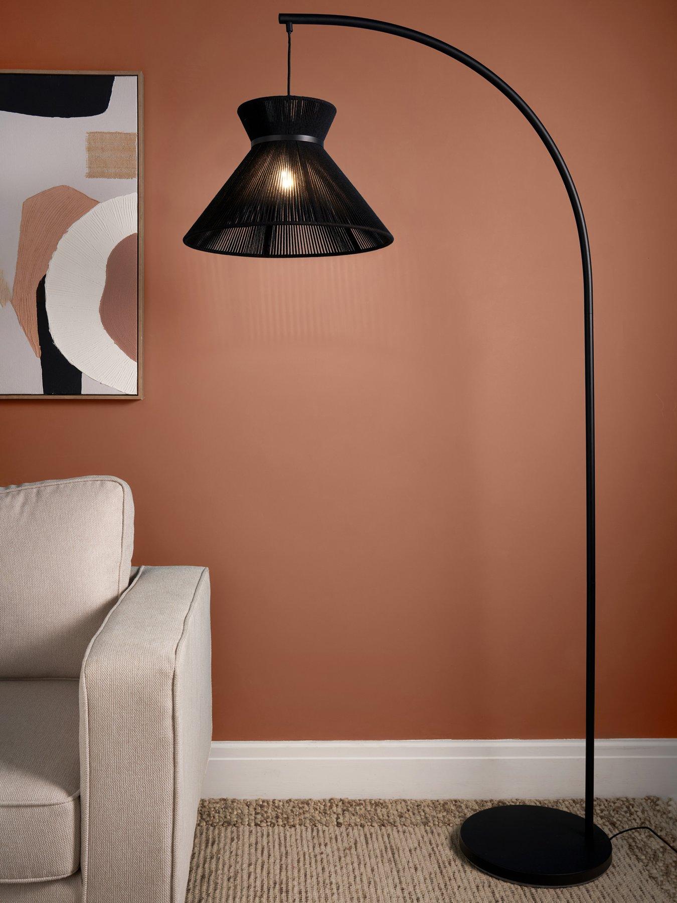 Image 1 of 6 of The Very Collection Arc Floor Lamp With Tapered String Shade