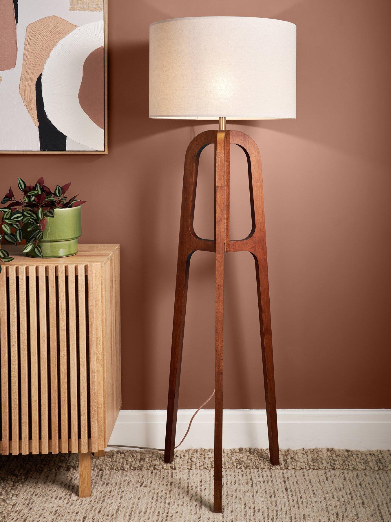 The Very Collection Wood Tripod Floor Lamp