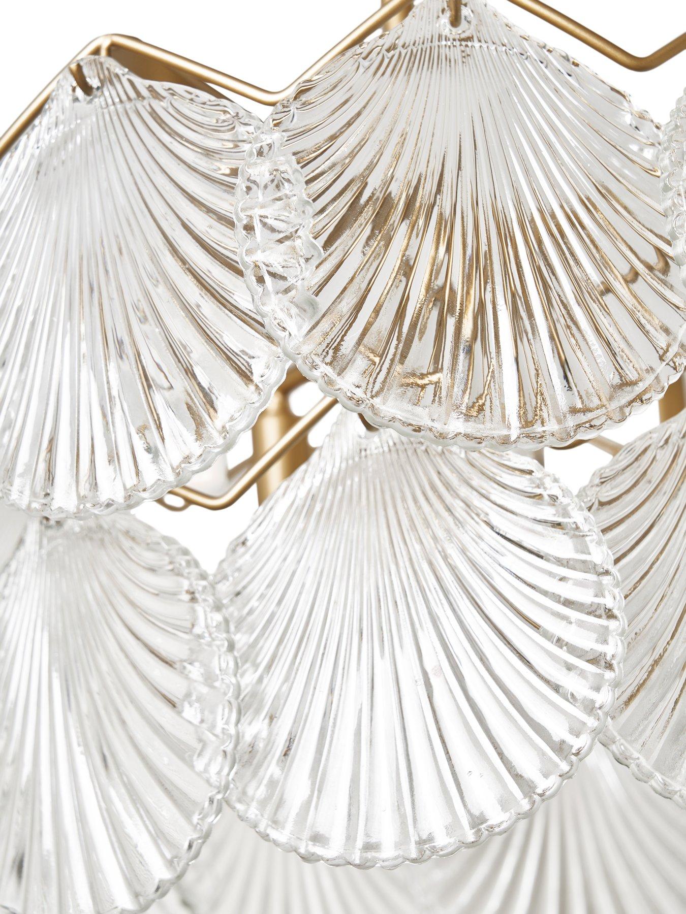 Image 4 of 6 of The Very Collection Semi Flush Shell Chandelier
