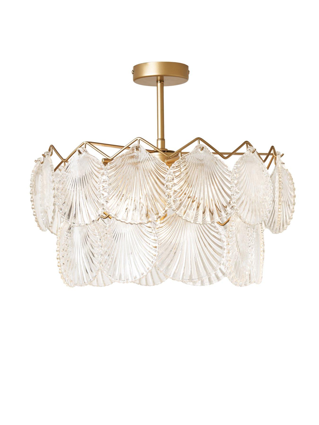 Image 5 of 6 of The Very Collection Semi Flush Shell Chandelier
