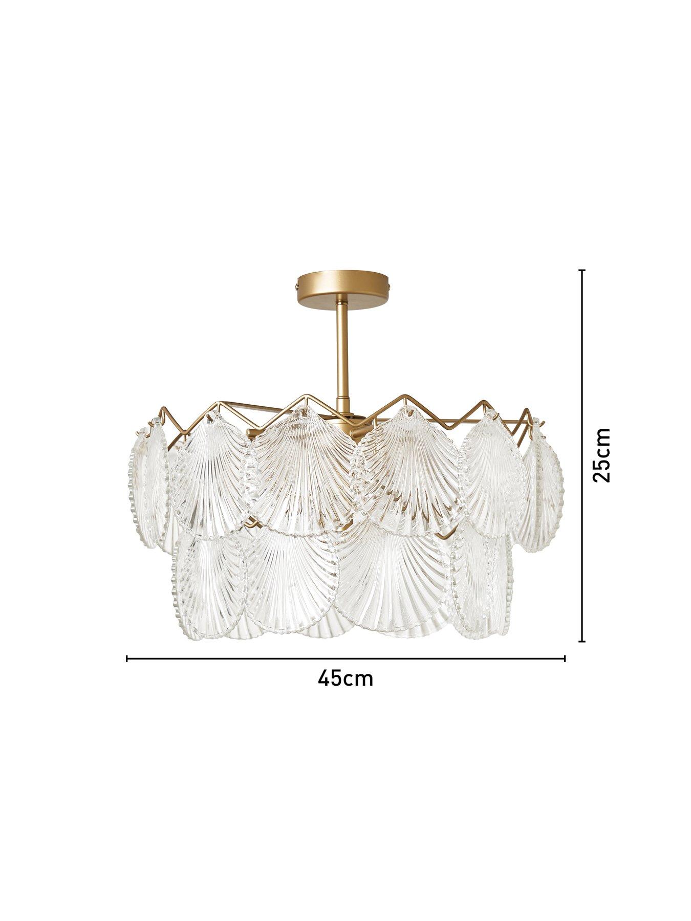 Image 6 of 6 of The Very Collection Semi Flush Shell Chandelier