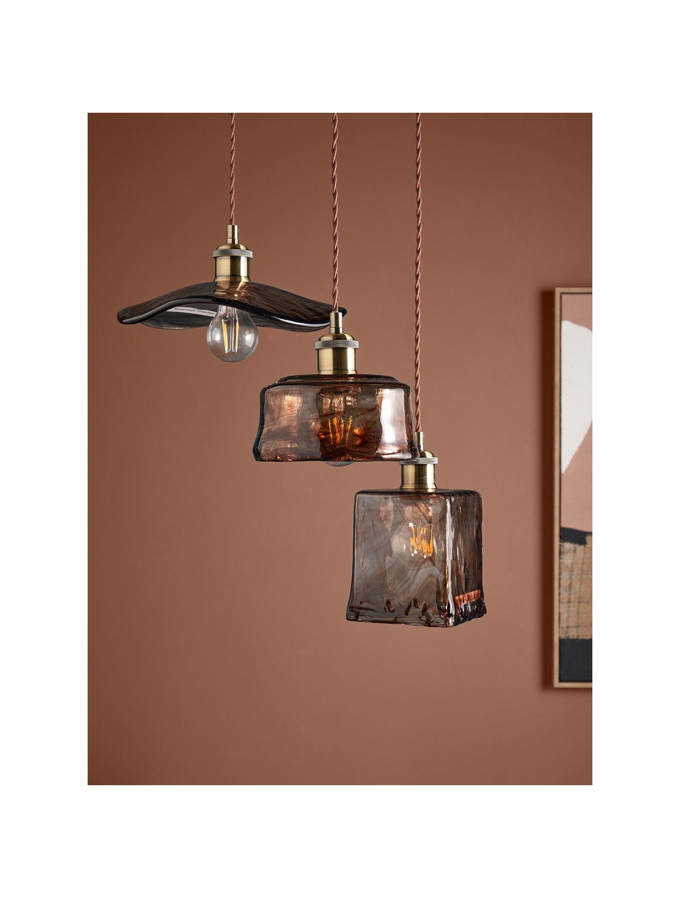 Image 2 of 6 of The Very Collection 3 Light Cluster With&nbsp;Brown Glass