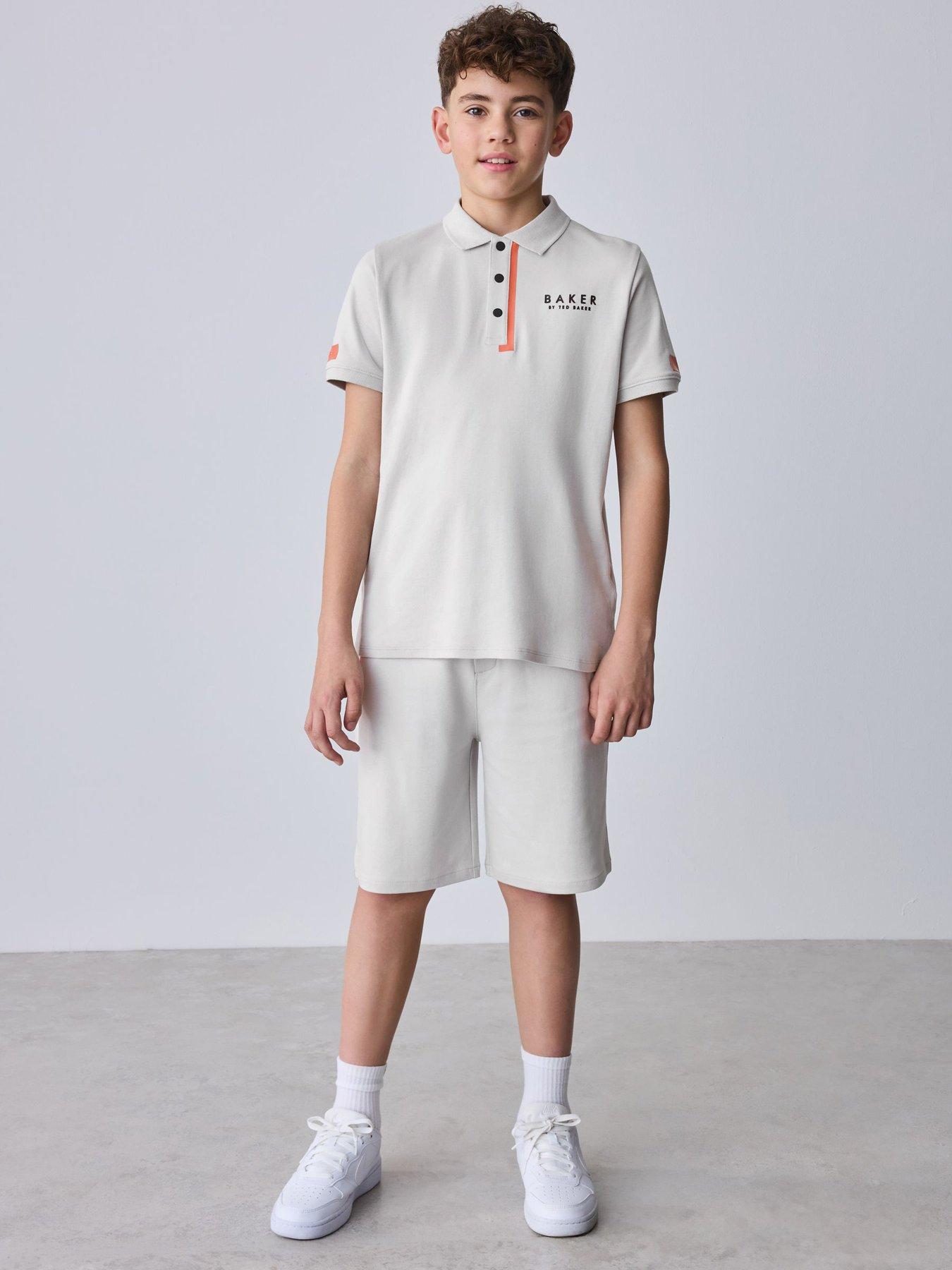 ted-baker-older-boys-logo-polo-top-and-shorts-set-beige