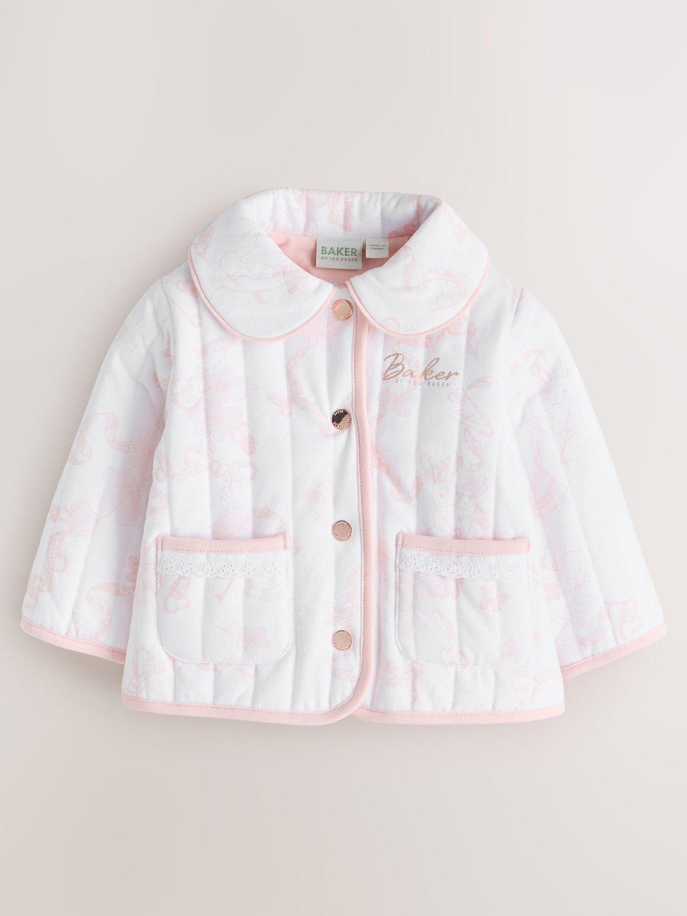 Ted Baker Baby Girls Quilted Button Jacket - White