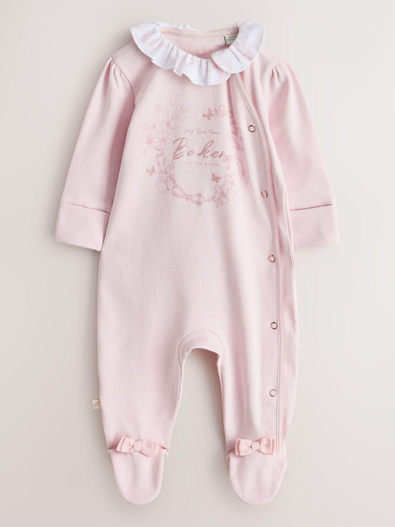 Ted Baker Baby Girls 3 Pack Frill Collar Bodysuits - Pink