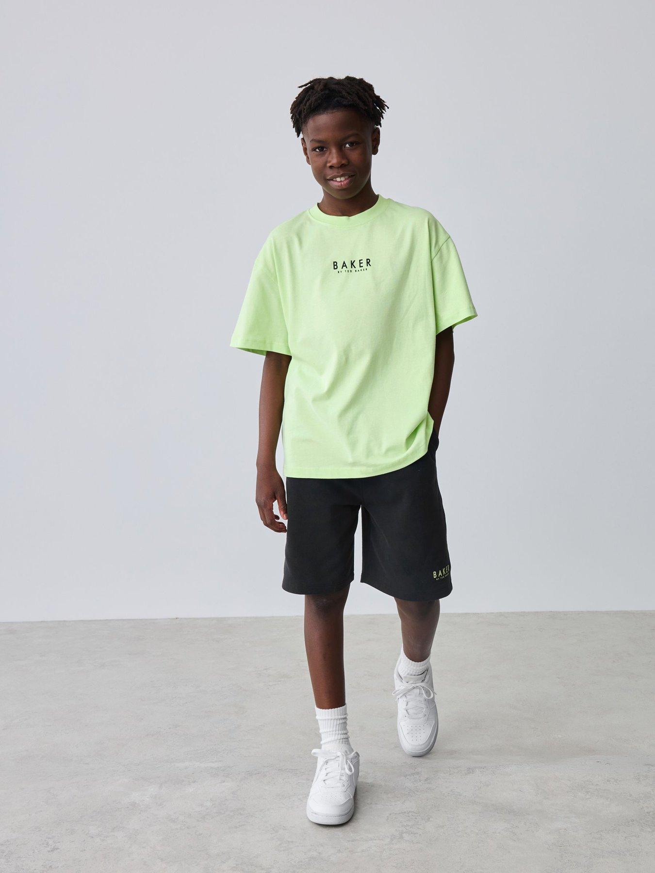 Image 1 of 7 of Ted Baker Boys Short Sleeve T-Shirt &amp; Shorts Set - Green