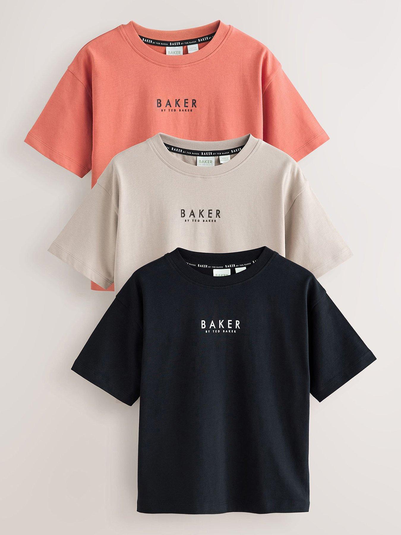 Ted Baker Older Boys Logo 3 Pack T-Shirts - Neutrals