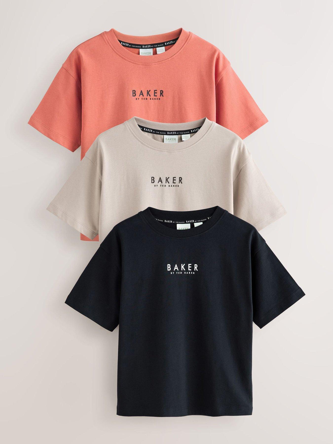 Image 3 of 6 of Ted Baker Older Boys Logo 3 Pack T-Shirts - Neutrals