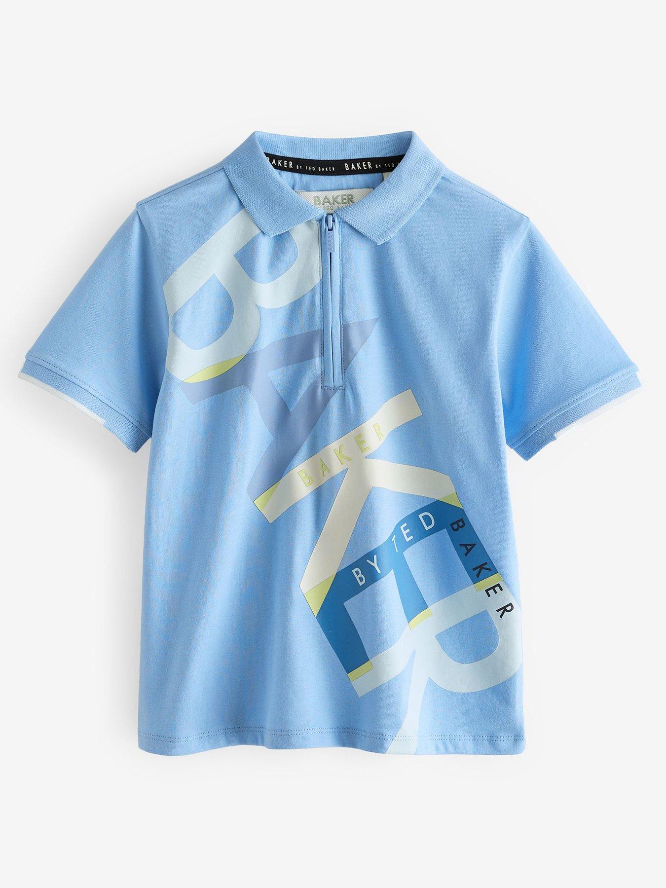 Ted Baker Boys Graphic Polo Shirt - Light Blue