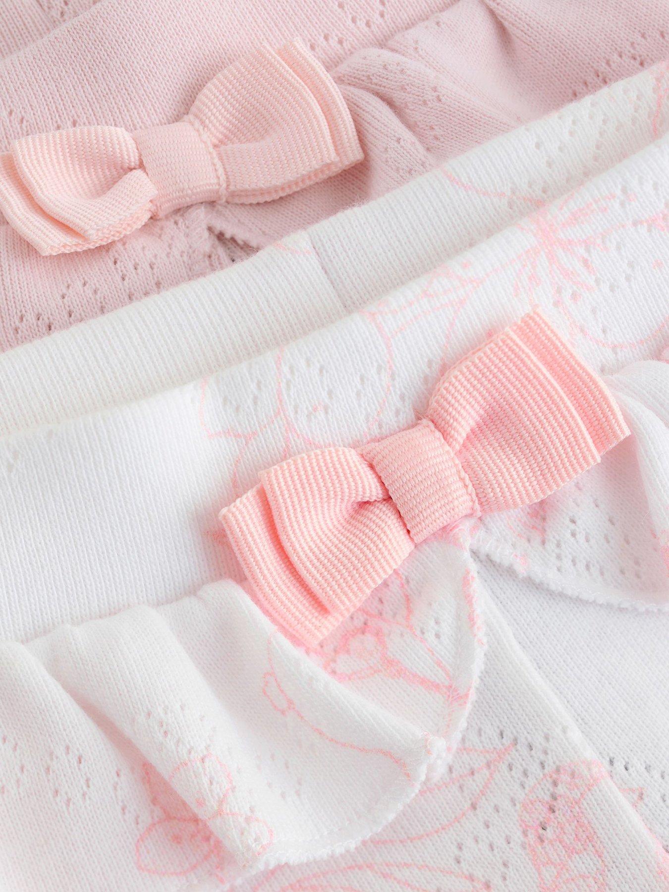 Image 5 of 5 of Ted Baker Baby Girls 2 Pack Bow Frill Leggings - Multi