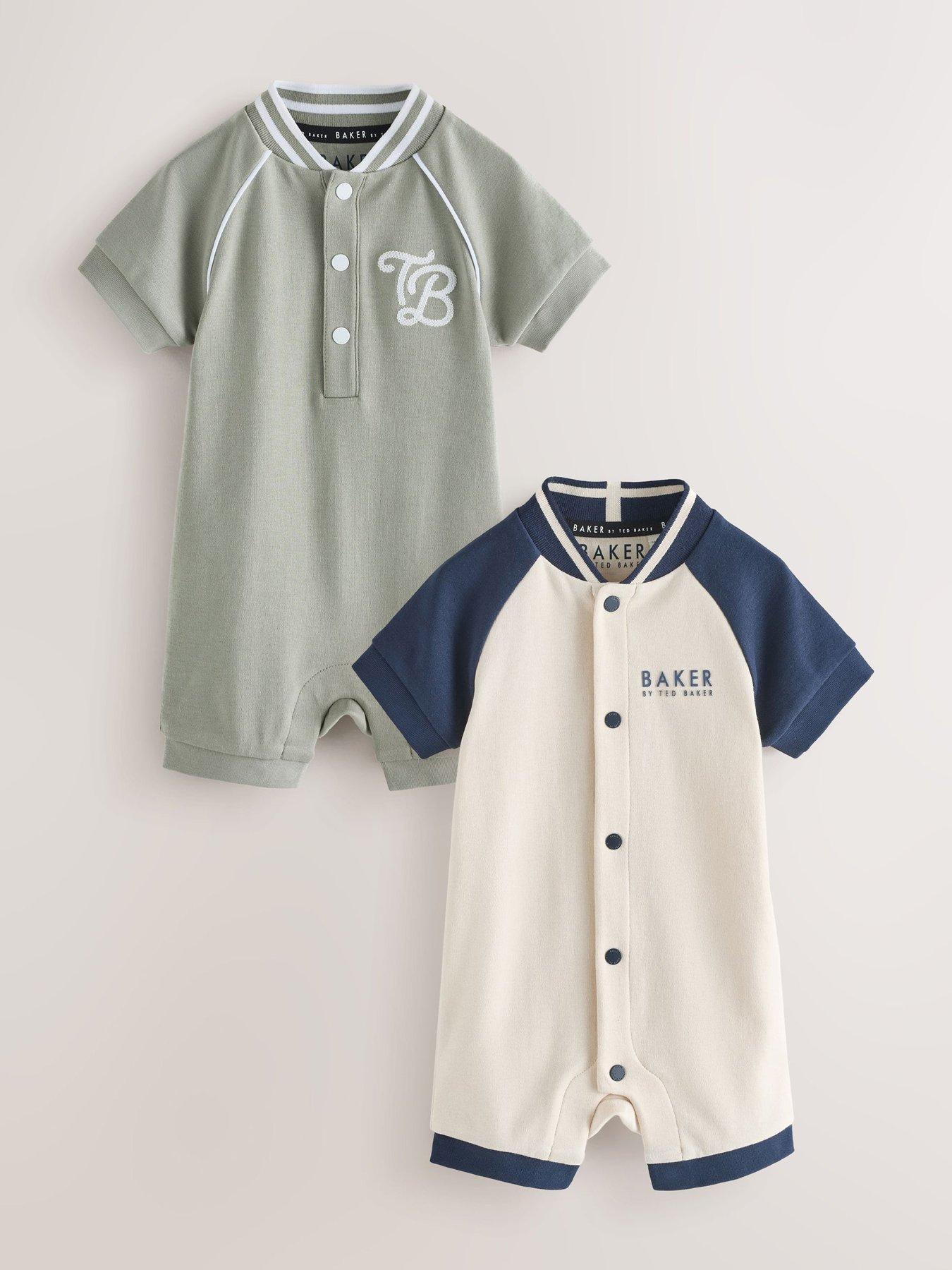 Ted Baker Baby Boys 2 Pack Short Sleeve All-In-One Rompers - Multi