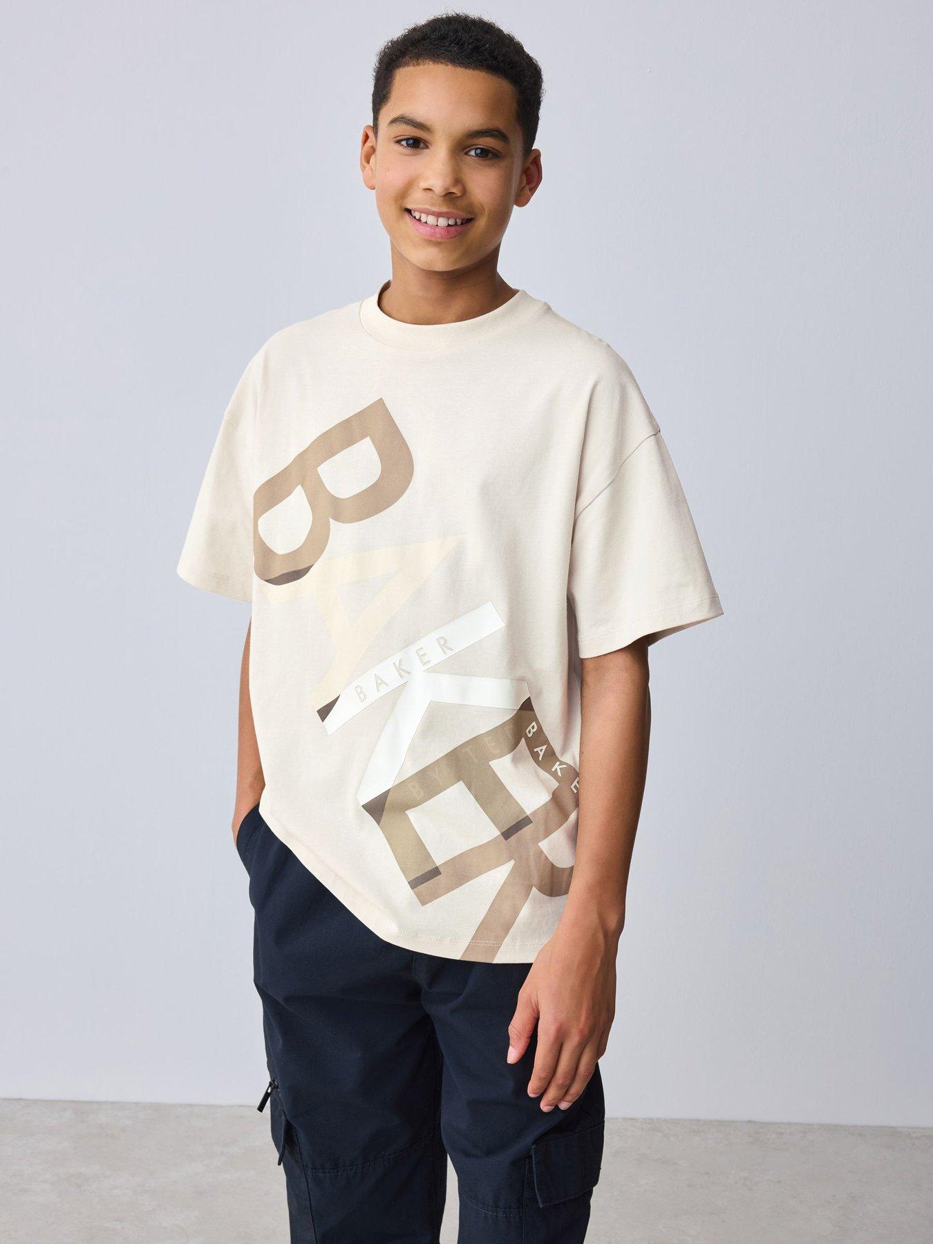 Ted Baker Boys Short Sleeved Letter T-Shirt - Beige