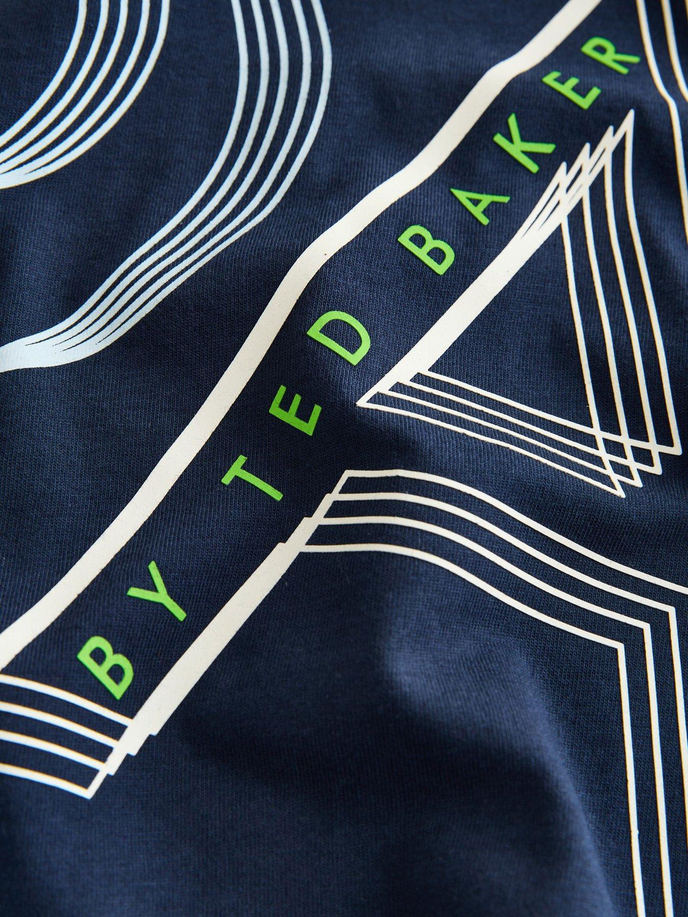 Image 5 of 5 of Ted Baker Boys Short Sleeved Letter T-Shirt - Navy